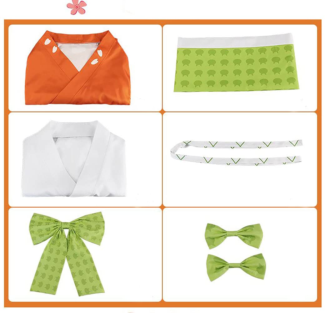 Hiyoko Saionji Cosplay Costume Full Set - Anime Long Robe Dress with Hair Clips & Bows for Halloween Party, Anime Convention, Cosplay Events & Photoshoots
