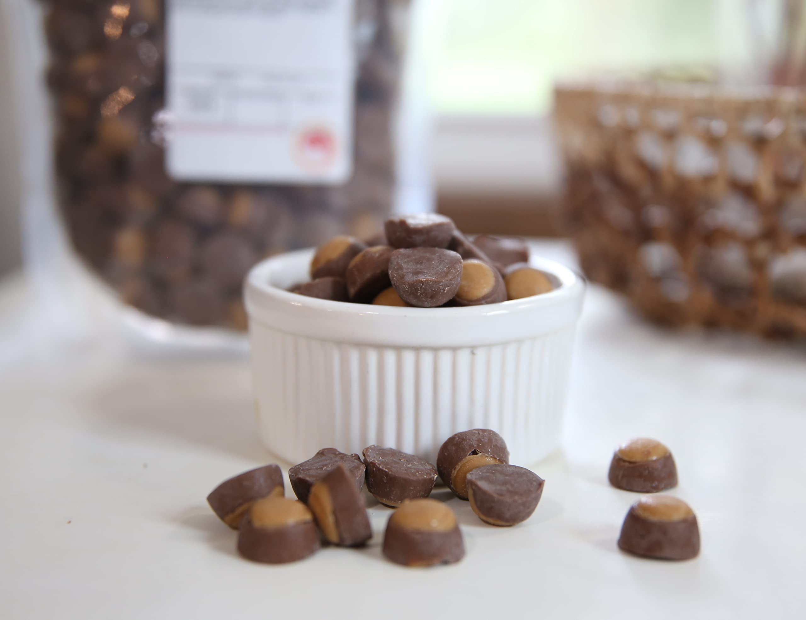 Kauffman's Fruit Farm Mini Milk Chocolate Peanut Butter Buckeyes Candy - 1.8 Lb (Pack of 3) - Delicious Chocolate Covered Peanut Butter Balls - Perfect for Gifts, Parties & Holiday Treats
