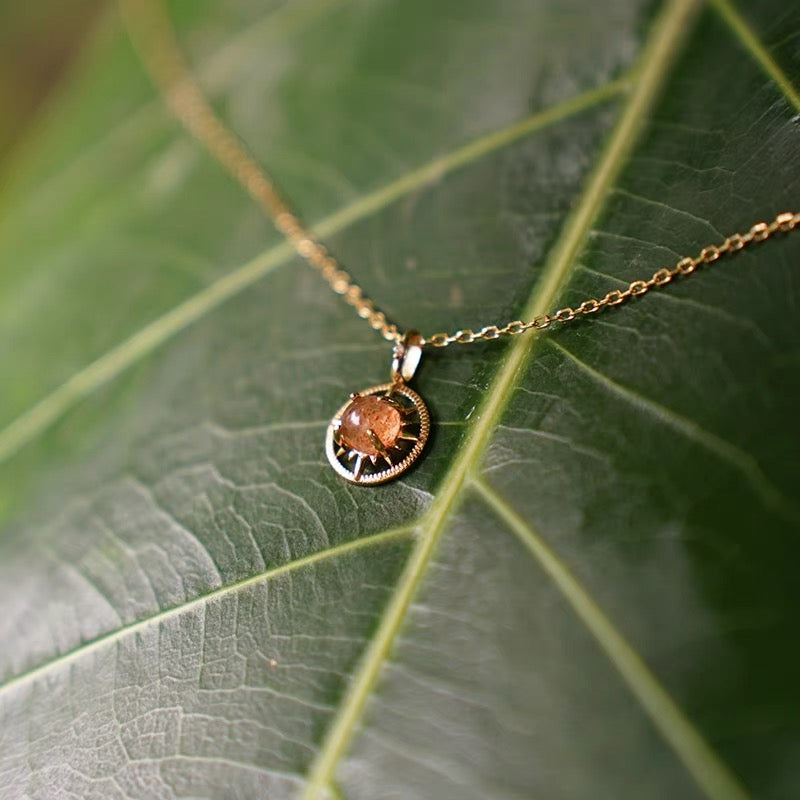 Natural Orange Sunstone Pendant Necklace - Healing Crystal Jewelry for Women | Spiritual Energy, Chakra Balancing & Positive Vibes | Perfect for Meditation, Yoga, and Everyday Wear