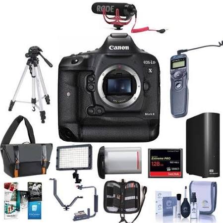 Canon EOS-1D X Mark II Professional DSLR Camera Bundle - 128GB CF Card, Camera Bag, LP-E19 Battery, Remote Shutter, 4TB HDD | Perfect for Sports Photography, Wildlife Shooting & Studio Work