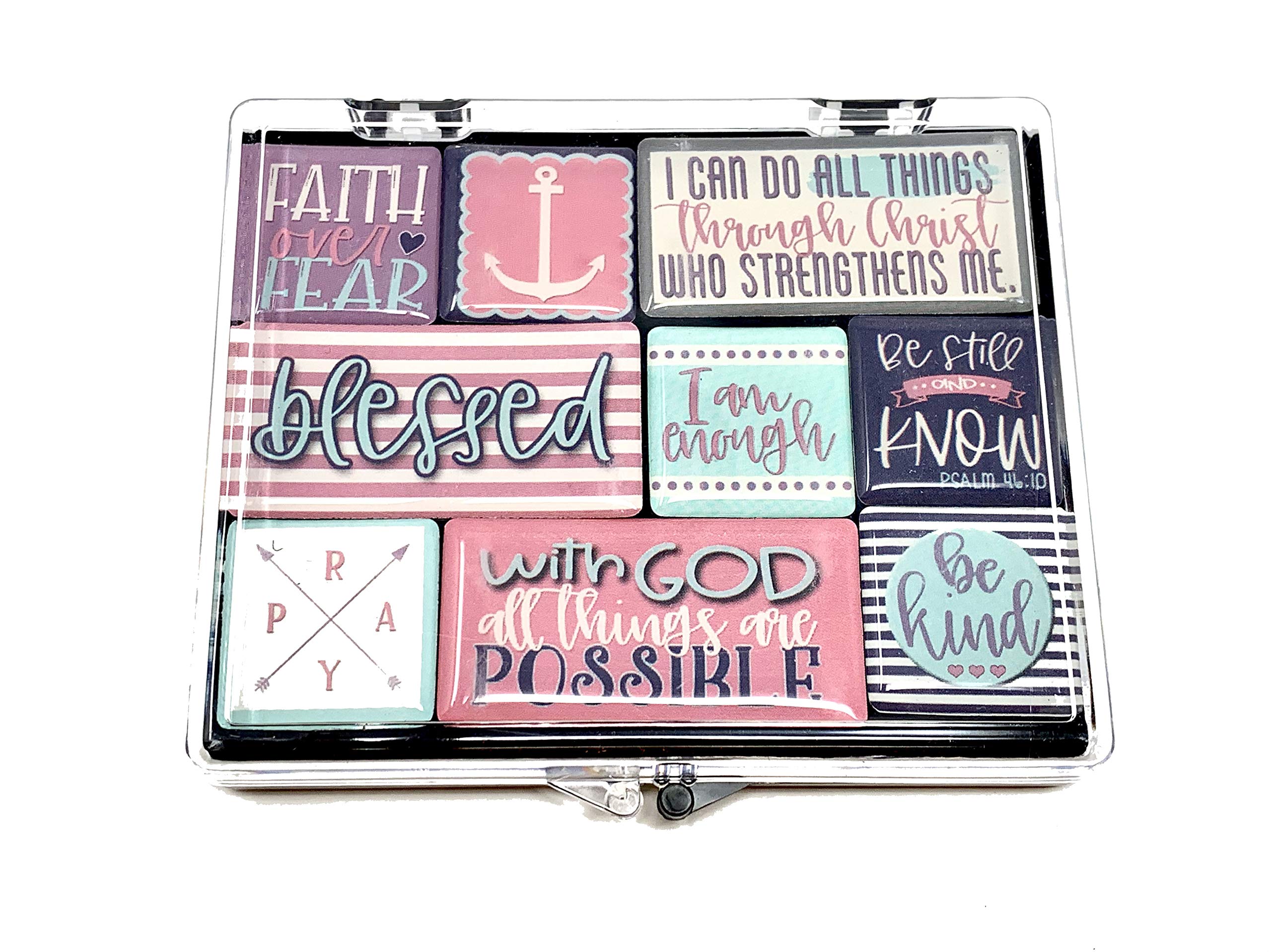 Inspirational Refrigerator Magnet Gift Set for Women - Christian Religious Motivational Quotes - Perfect for Mother's Day, Birthday & Housewarming Gifts - Ideal for Kitchen Decor, Office Inspiration & Fridge Organization
