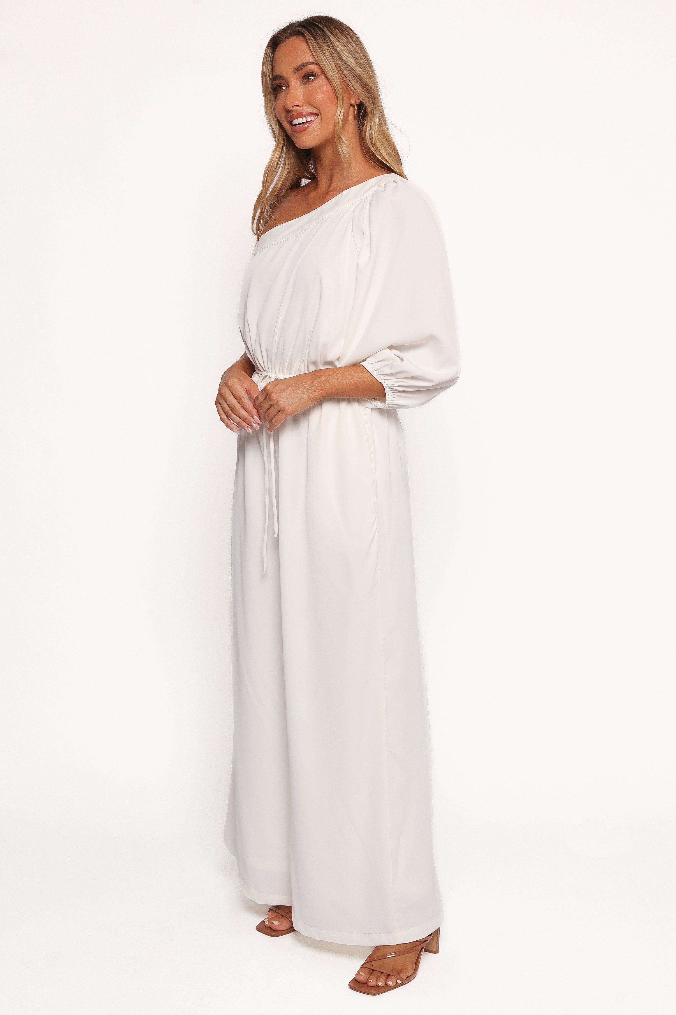 Stylish Hedda One Shoulder White Jumpsuit for Women - Perfect for Parties, Weddings & Night Out