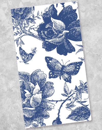 Avril Blue Guest Towel Napkins - 36 Count Premium Cotton Bathroom & Kitchen Towels for Parties, Weddings, and Home Decor