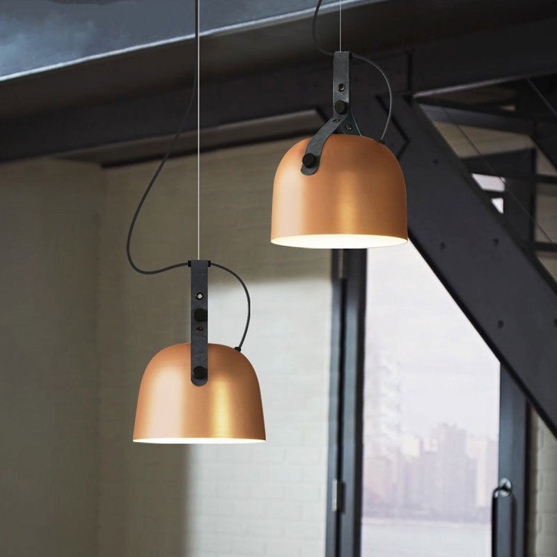Sonoma Metal & Leather LED Pendant Light - Modern Industrial Ceiling Fixture for Kitchen Island, Dining Room & Bar Lighting