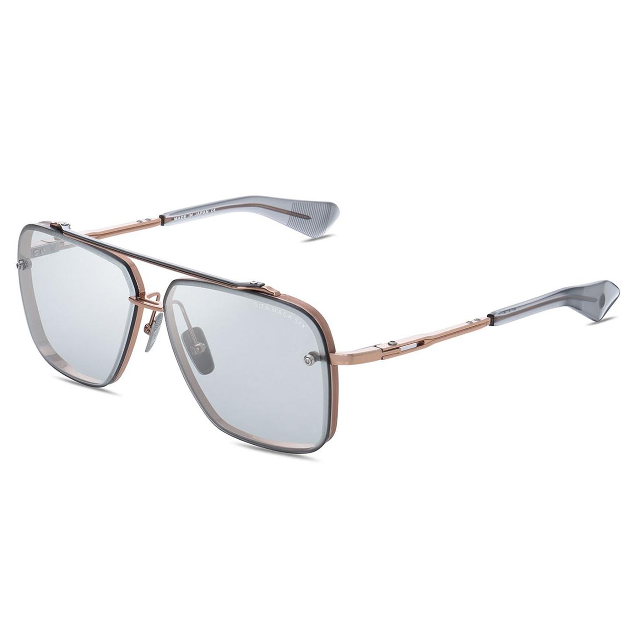 Dita Mach Six Rose Gold Grey Polarized Sunglasses for Men & Women - Luxury Designer Shades for Driving, Travel & Outdoor Activities