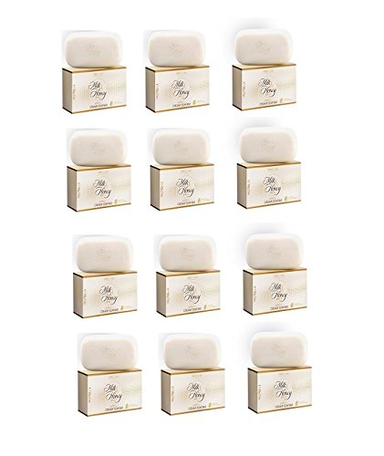 Oriflame Milk & Honey Gold Softening Creamy Soap Bar Set of 12 - Luxurious Moisturizing Bath Soap for Dry Skin, Perfect for Spa Day & Gift Sets