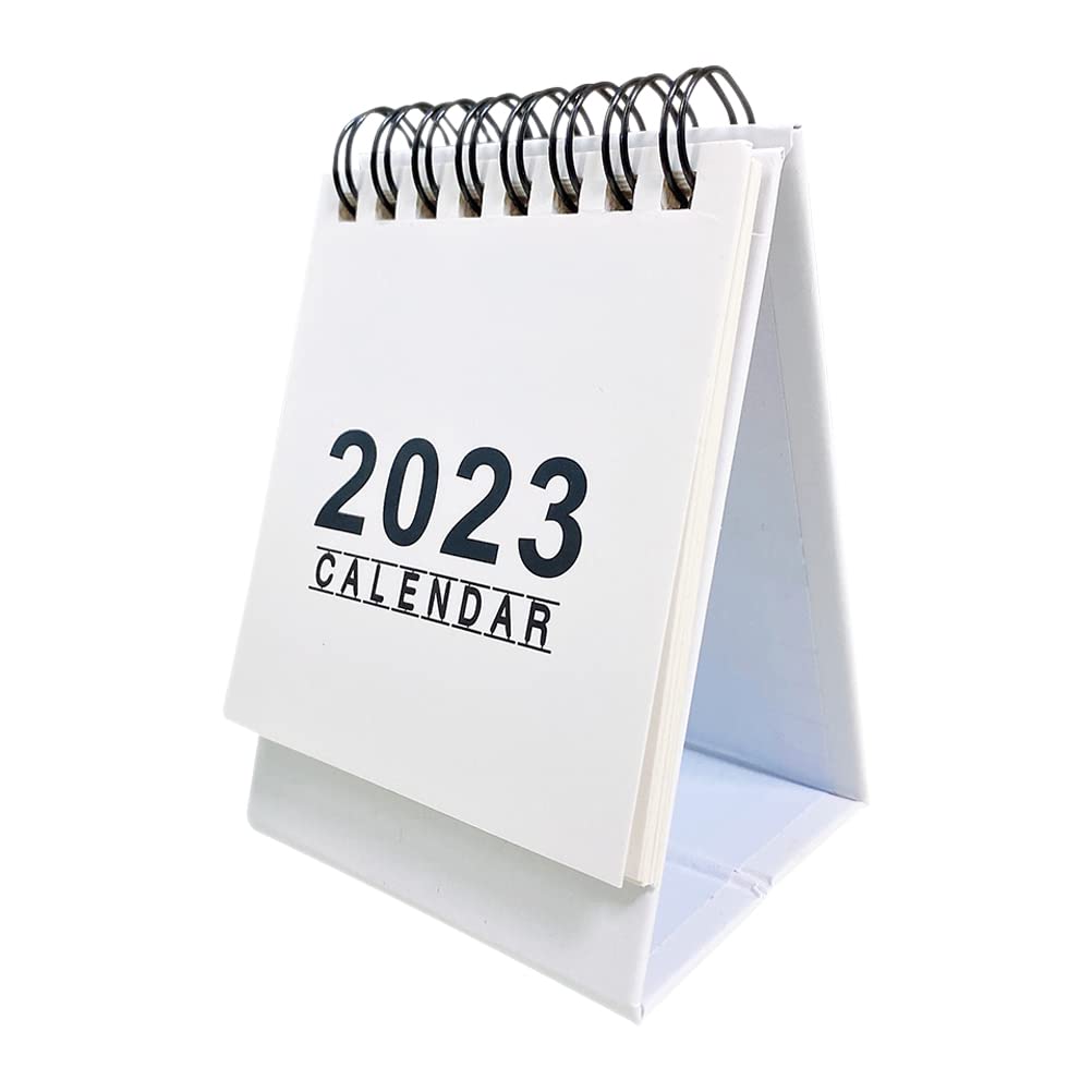 TOYANDONA 2023 Mini Desk & Wall Calendar - Standing Flip Planner for Daily Scheduling & Organization (White) | Perfect for Home, Office & School Planning