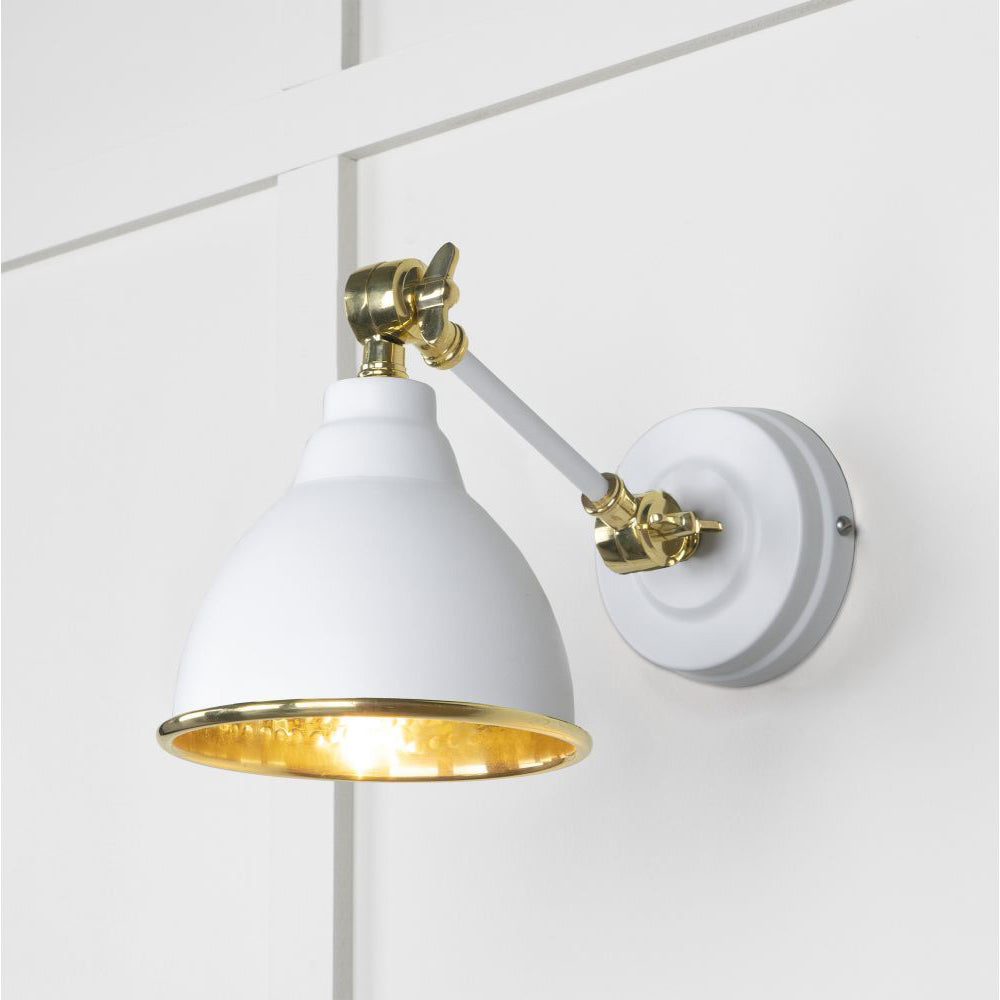 Hammered Brass Brindley Wall Light - Vintage Style Sconce in Multiple Finishes - Perfect for Bedroom, Hallway & Outdoor Patio Lighting