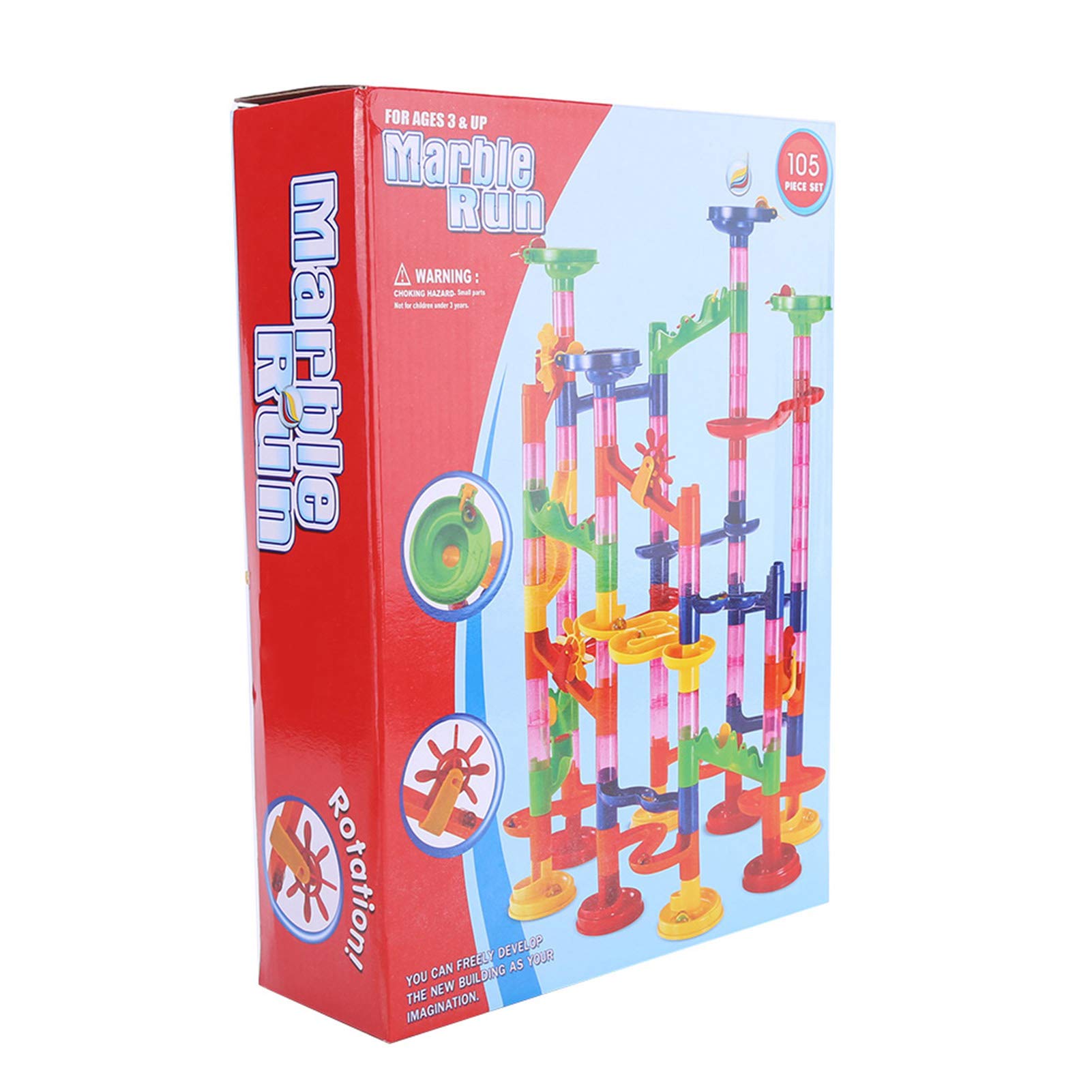FUWE Baby Marble Maze Toy - DIY Track Building & Race Game for Toddlers - STEM Learning & Fine Motor Skills Development for Kids