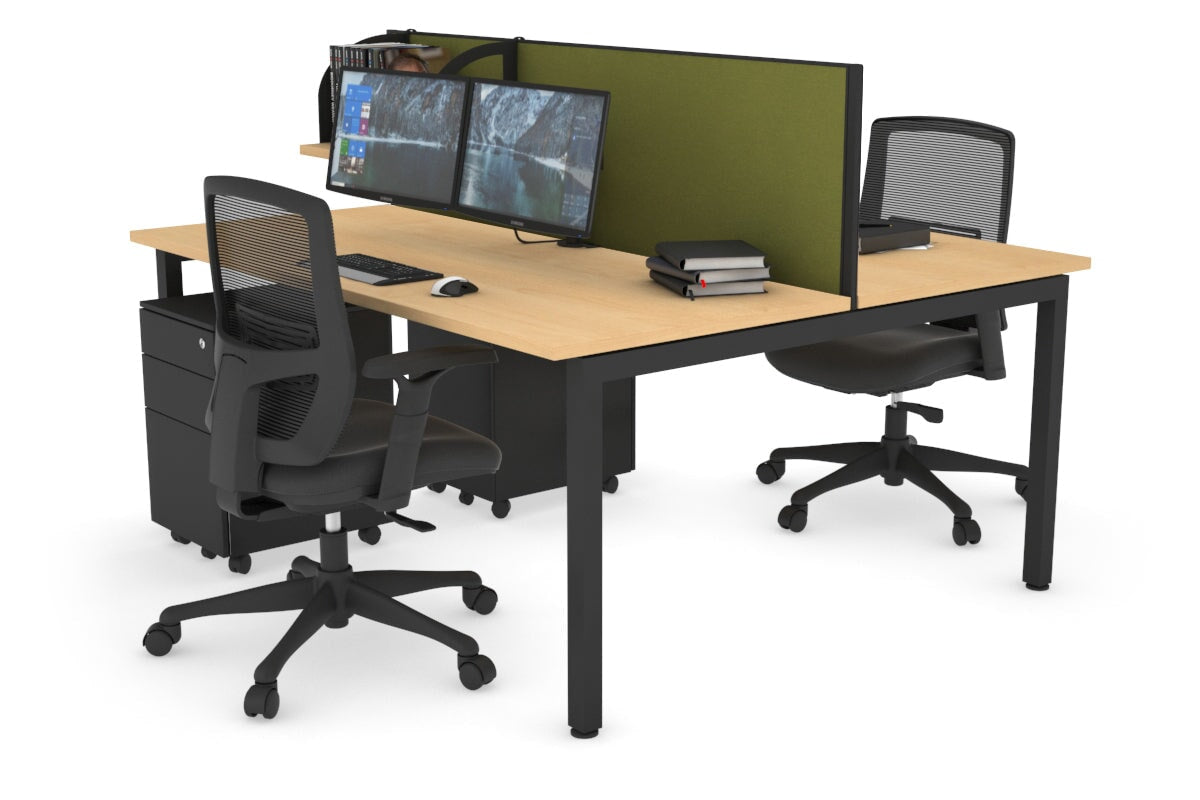 Quadro Square Legs 2 Person Office Workstation Desk - 1200L x 700W Modern Shared Workspace Solution for Home & Business Offices