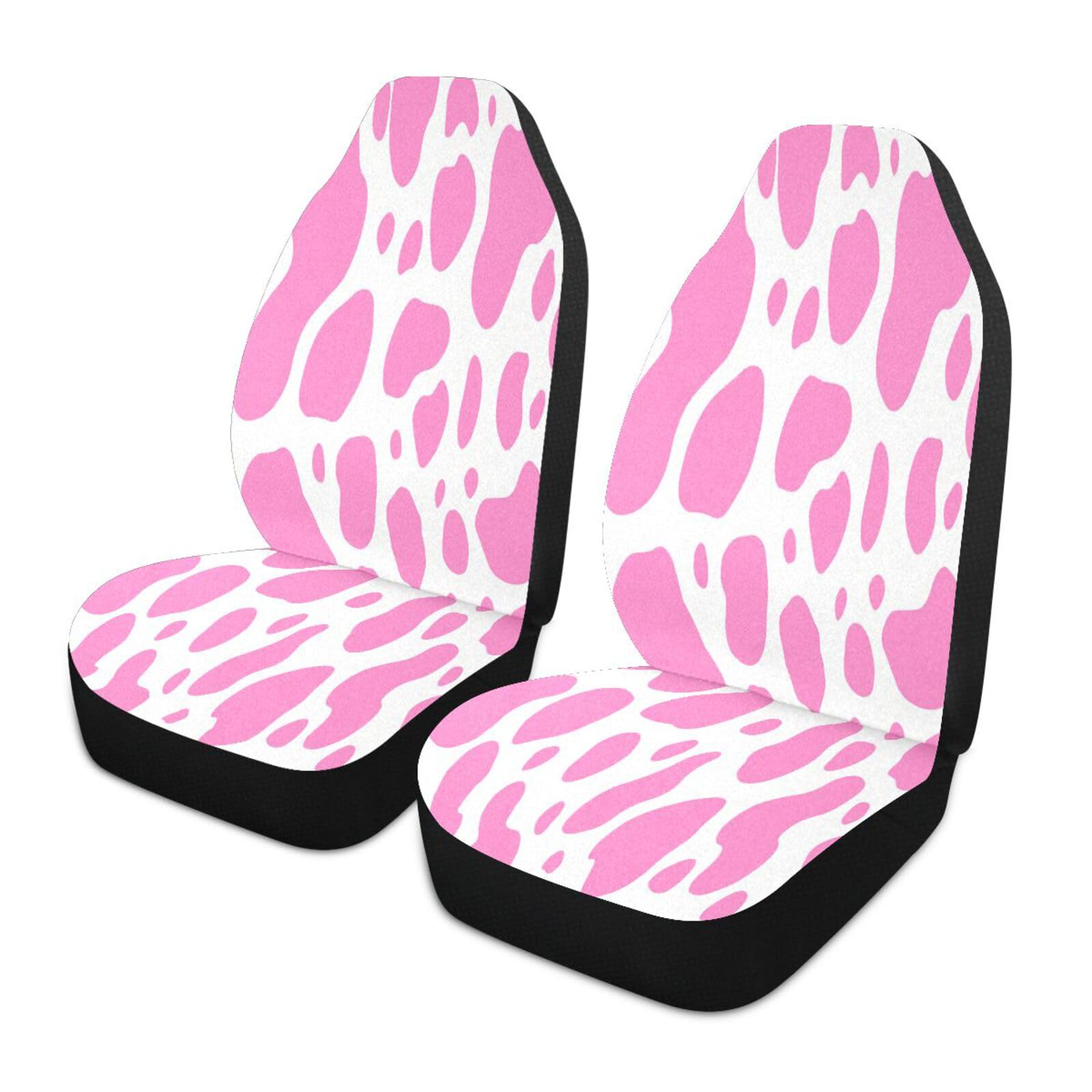 Pink Cow Print Non-Slip Water Resistant Breathable Car Seat Cover Protector - Universal Fit for SUV, Auto, Truck (1 Pack) - Perfect for Road Trips, Daily Commute & Pet Protection