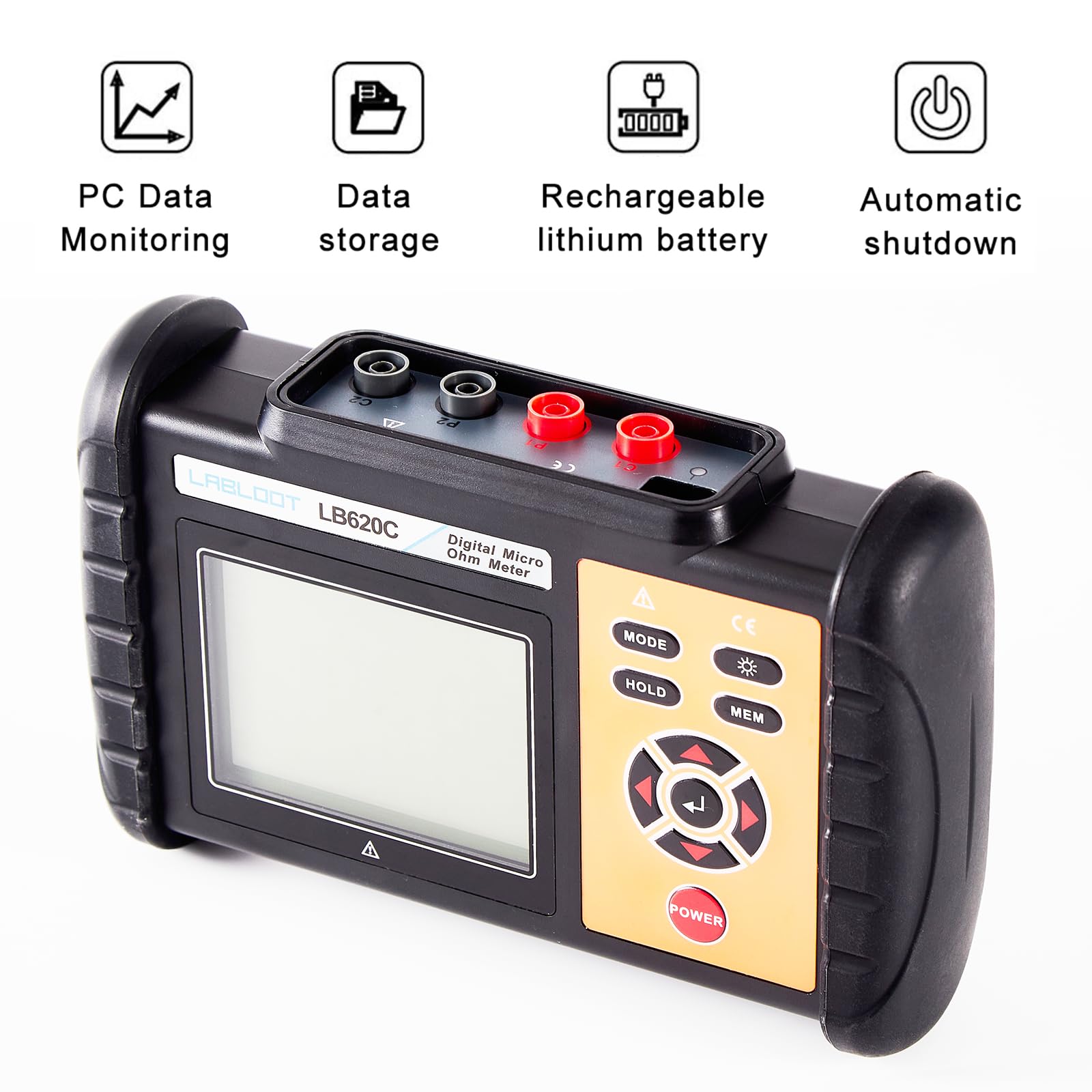LB620C Digital DC Low Resistance Meter - High Precision Micro Ohmmeter for Equipotential Testing, Motor & Connector Resistance Measurement | Ideal for Electrical Engineering, Industrial Maintenance & Laboratory Use