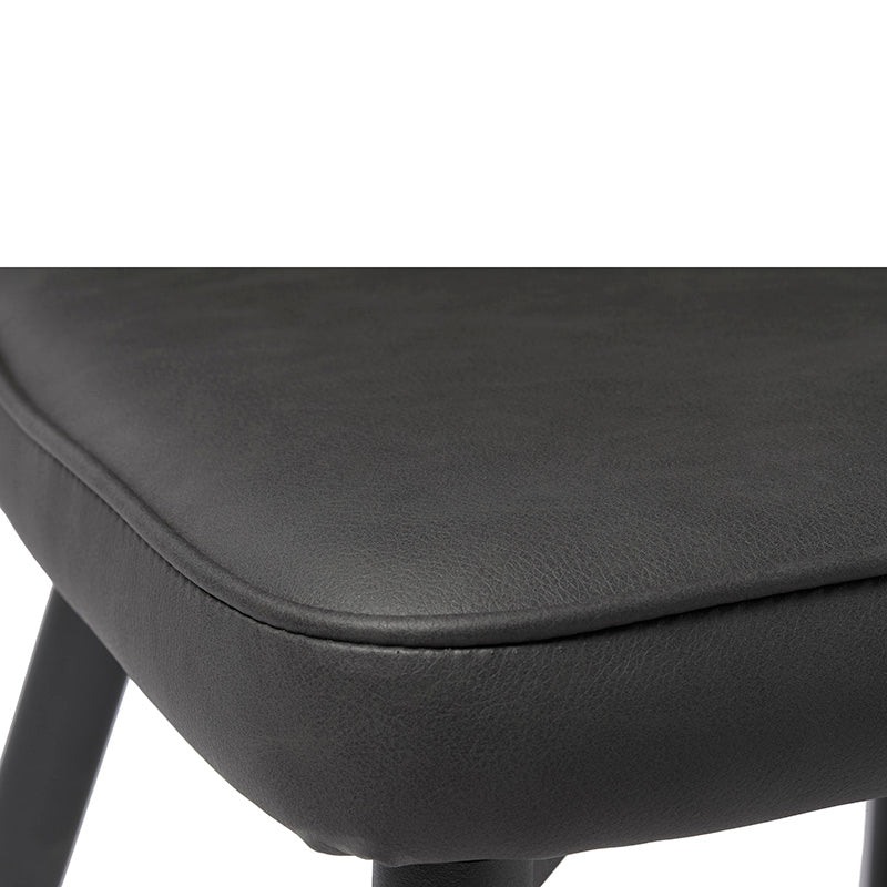 HUDSON Modern Dining Chair - Dark Grey Upholstered Seat - Comfortable & Stylish for Kitchen, Dining Room, or Office Use
