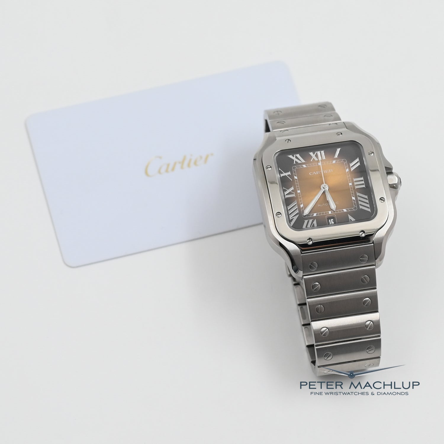 Cartier Santos LM Automatic Watch for Men - Luxury Stainless Steel Timepiece with Swiss Movement | Perfect for Business, Formal Events & Everyday Wear