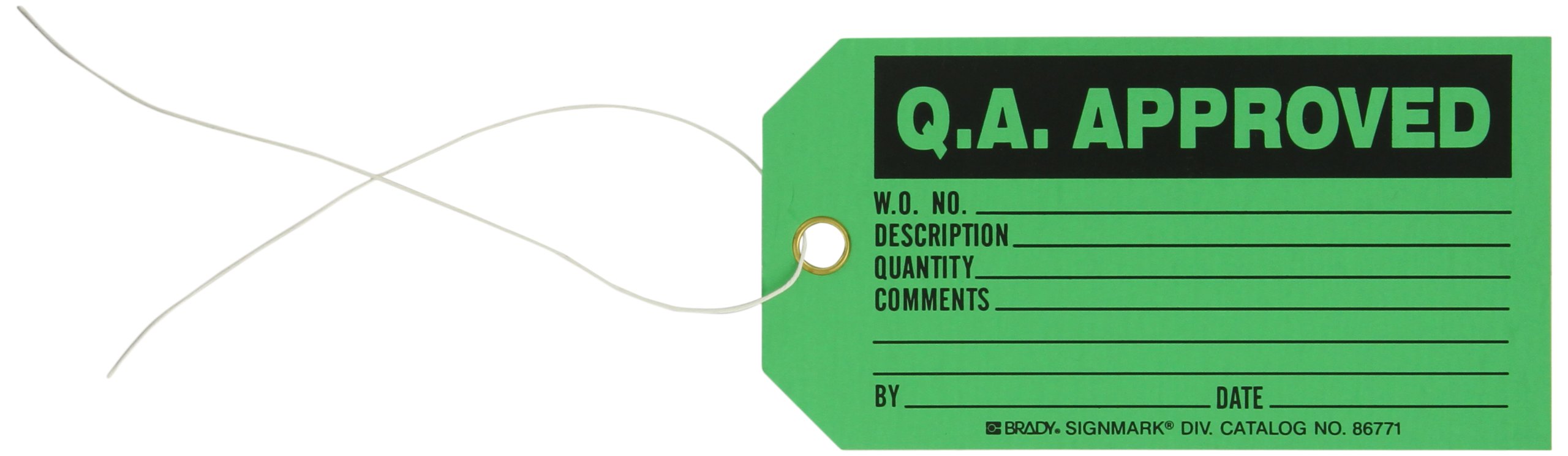 Brady 86771 B-853 Black on Green Cardstock Production Tags - 3