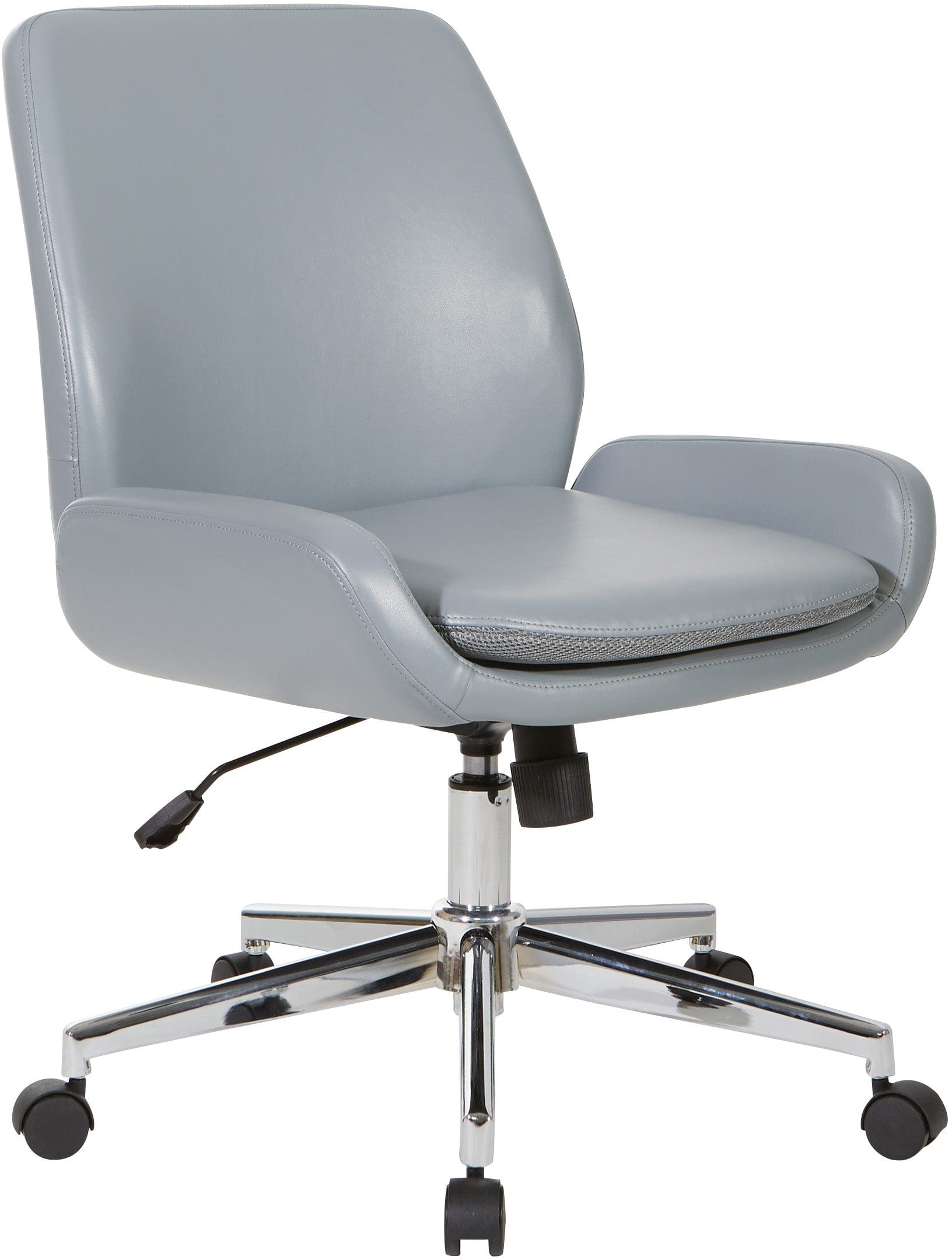 Office Star Faux Leather Home Office Chair with Chrome Base [FL61903C] - Ergonomic Desk Chair for Work from Home, Computer Gaming & Study