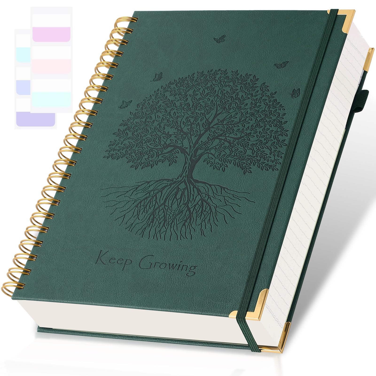 Premium Spiral Notebook - A5 College Ruled 300 Pages Leather Journal for Writing, 5.7