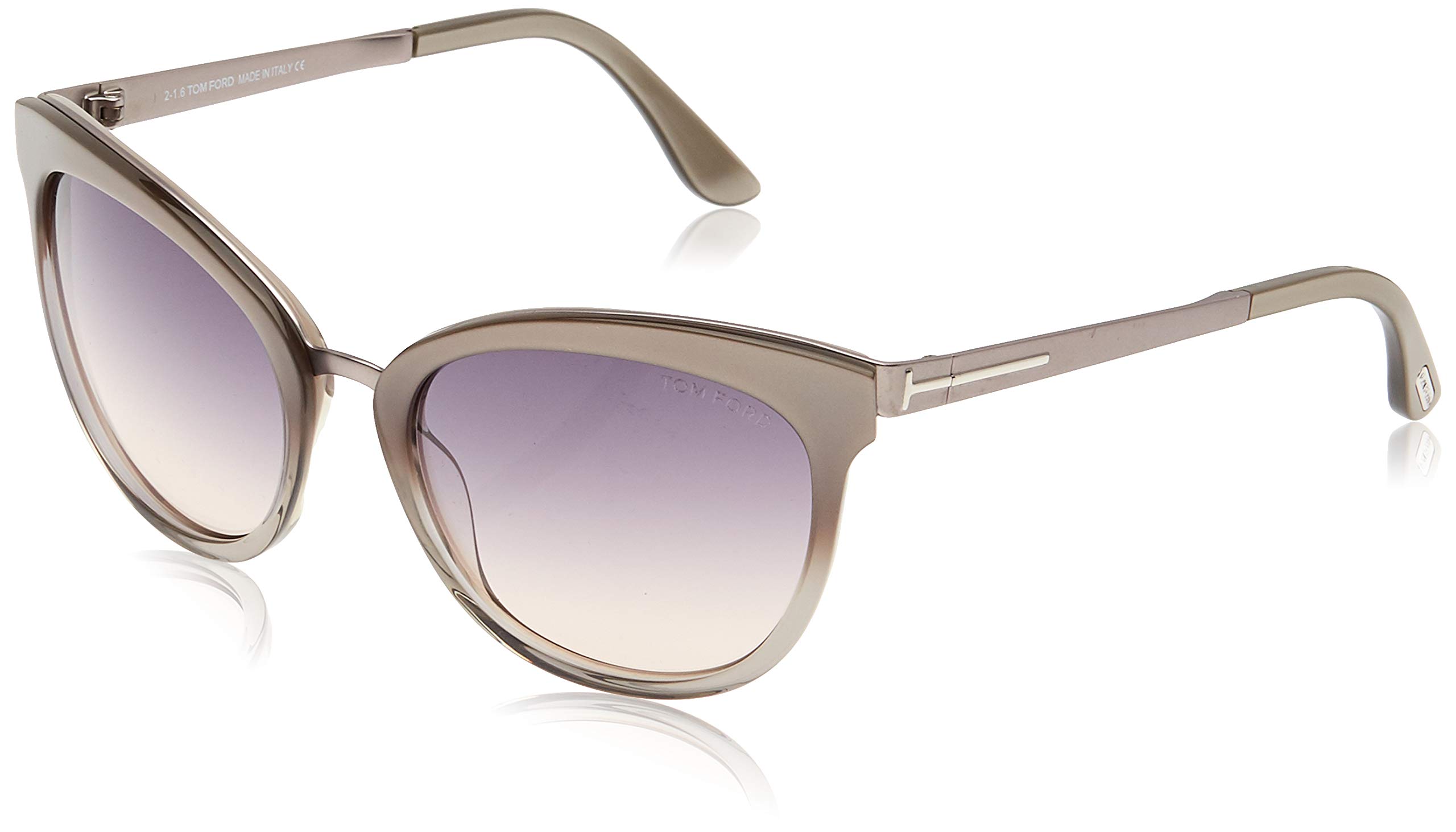 Tom Ford FT 0461 Emma 59B Sunglasses - Beige/Gradient Smoke Lenses - Luxury Designer Shades for Women - Perfect for Beach, Driving & Outdoor Activities