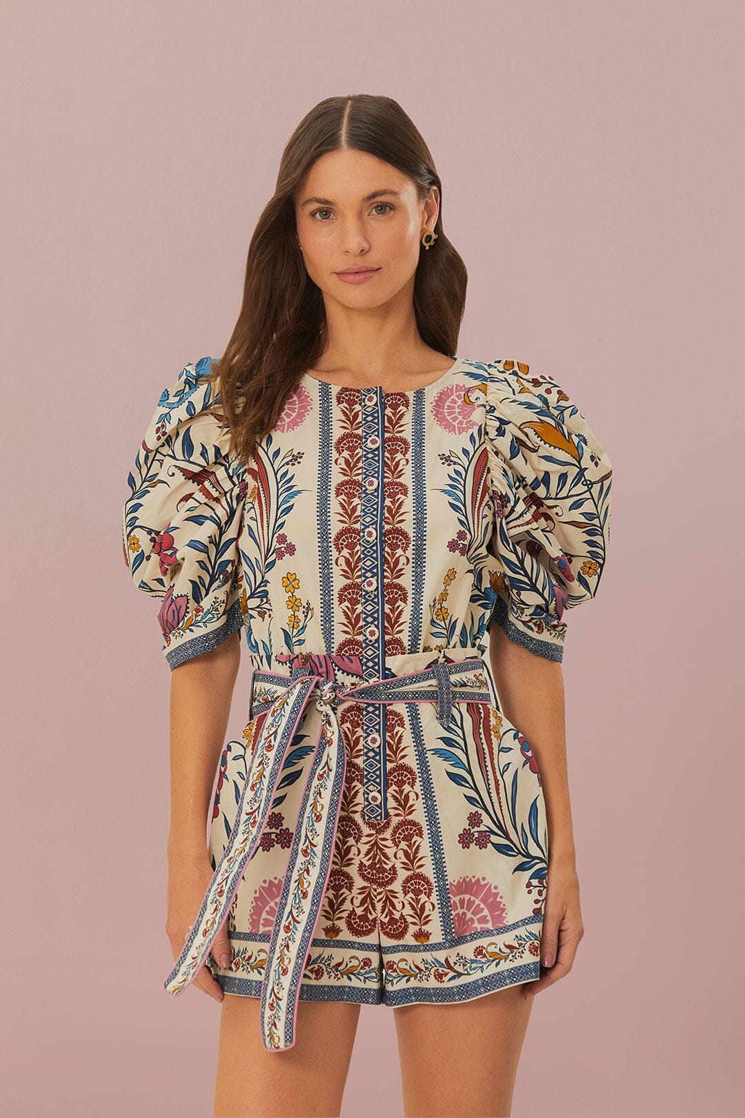 Farm Rio Romantic Lightness Romper - Floral Print Jumpsuit for Women, Summer Boho Chic Outfit, Beach Vacation & Date Night Wear