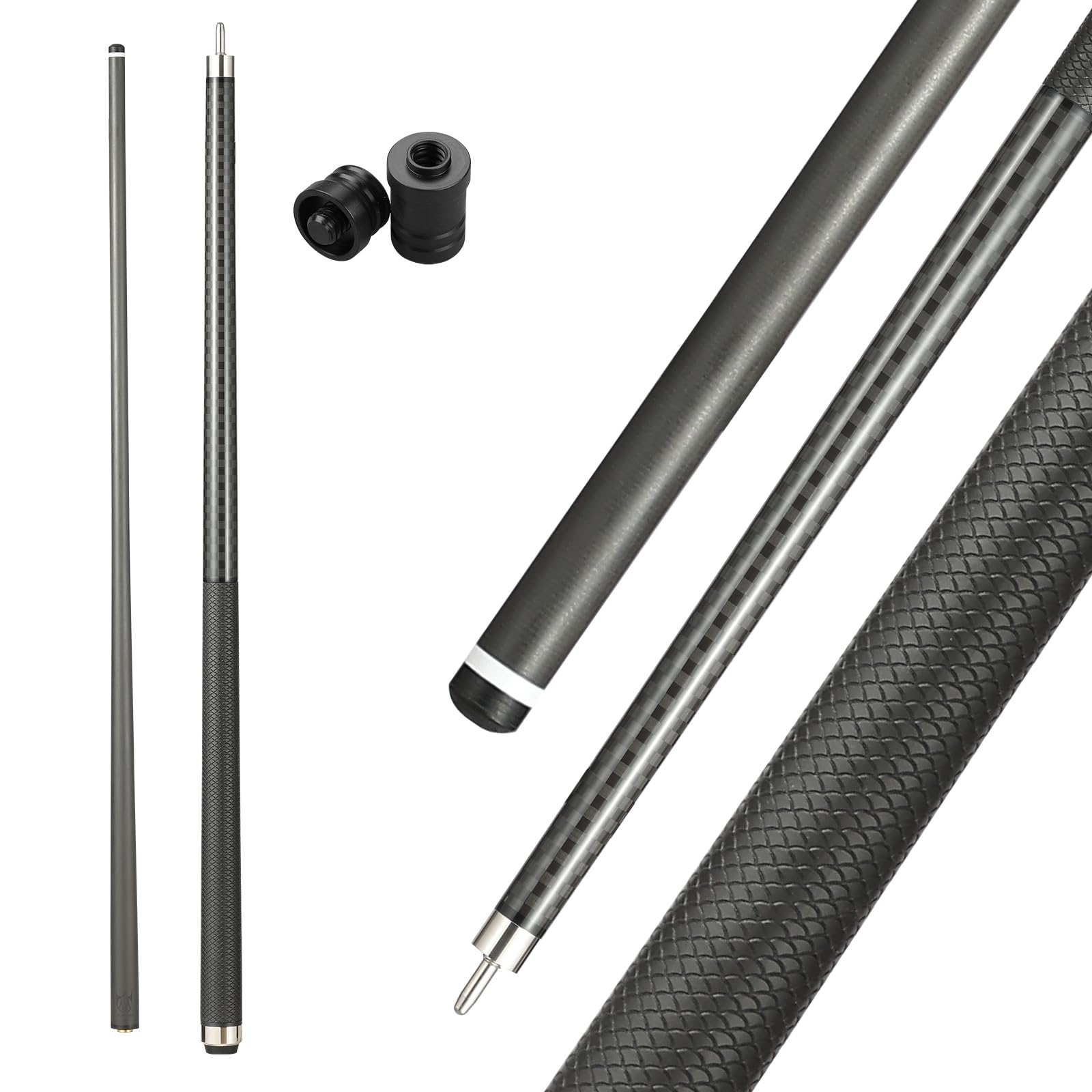 Premium Carbon Fiber Pool Cue Stick - 12.5mm Tip, 20OZ Weight, 58