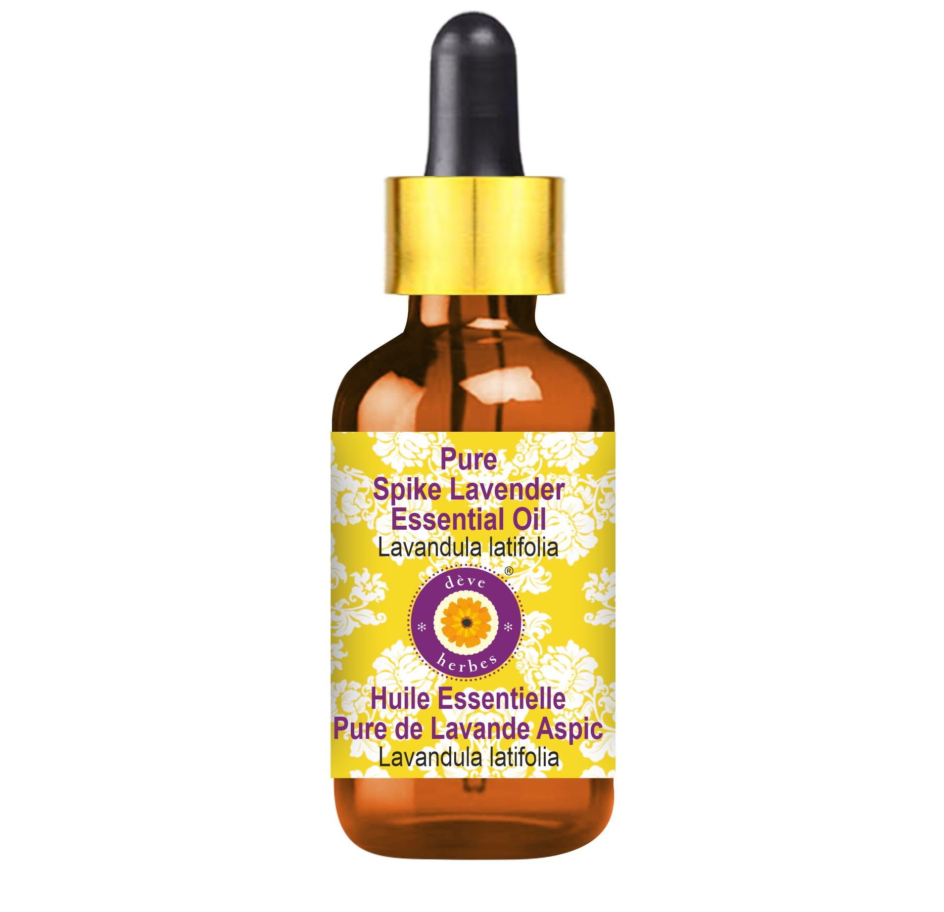 Pure Spike Lavender Essential Oil (Lavandula latifolia) - 5ml Steam Distilled with Glass Dropper - Aromatherapy, Relaxation & Skin Care - Perfect for Diffusers, Massage & DIY Beauty Products