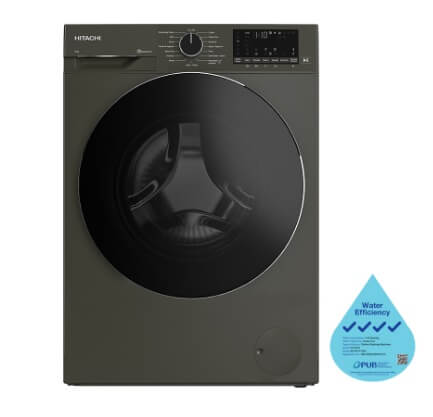 Hitachi BD 90YFVEM Front Load Washer with Steam, Hygiene & Easy Iron Inverter + TD 80XFVEM Tumble Dryer - Perfect for Large Families & Allergy Sufferers