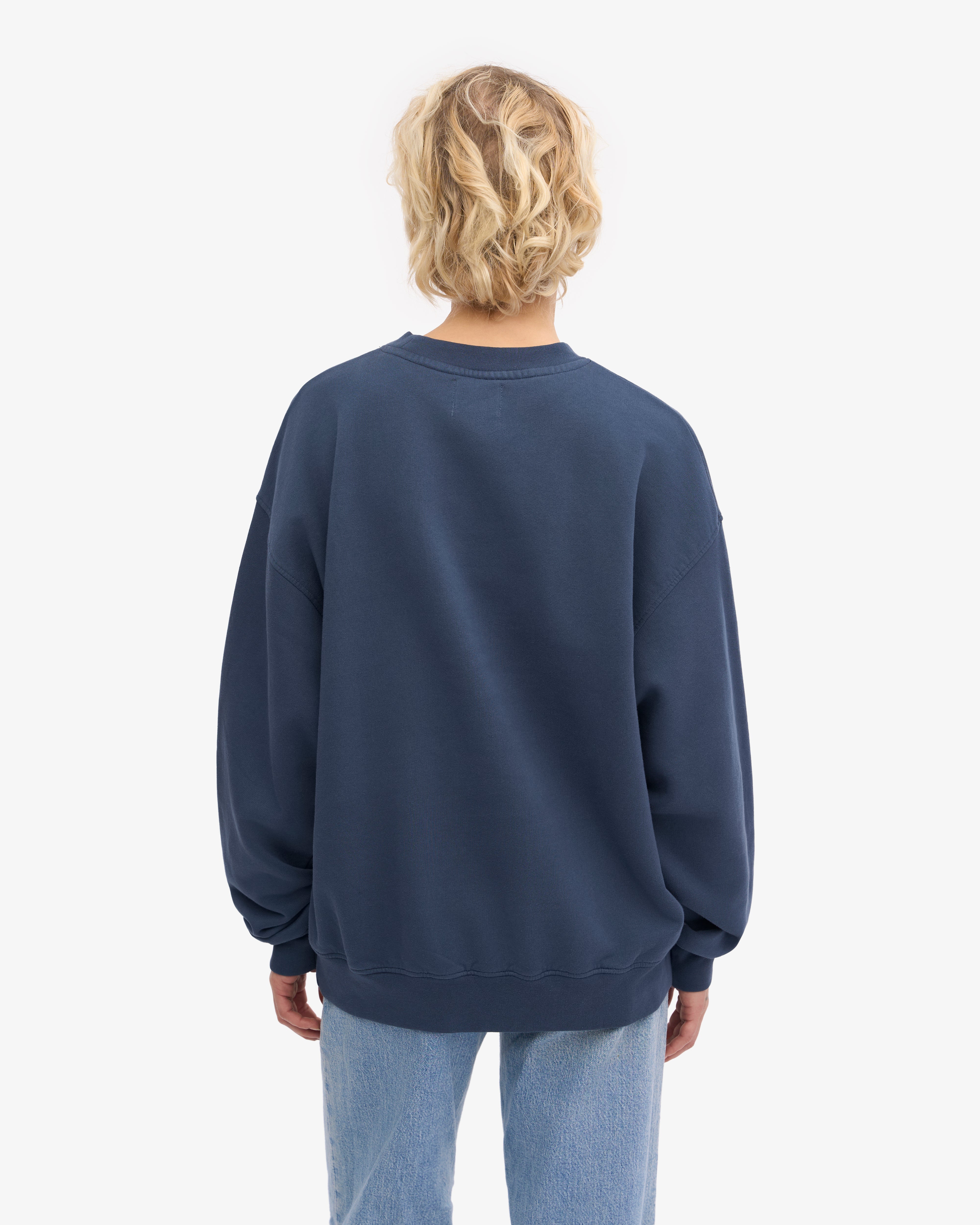 Organic Oversized Crewneck Sweatshirt for Women - Soft & Comfortable Petrol Blue Pullover - Perfect for Casual Wear, Lounge & Street Style
