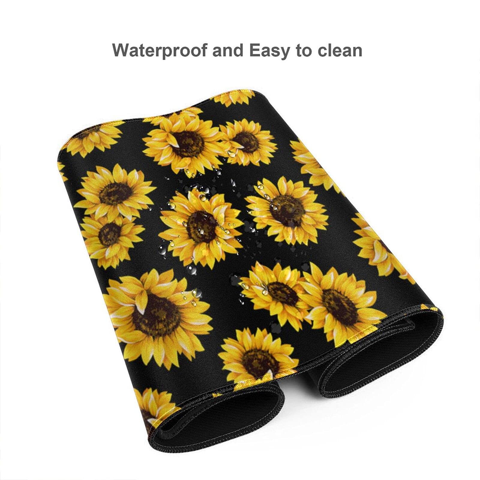 Sunflower Gaming Mouse Pad XL - Extra Large Non-Slip Rubber Base Mouse Mat with Stitched Edges (31.5