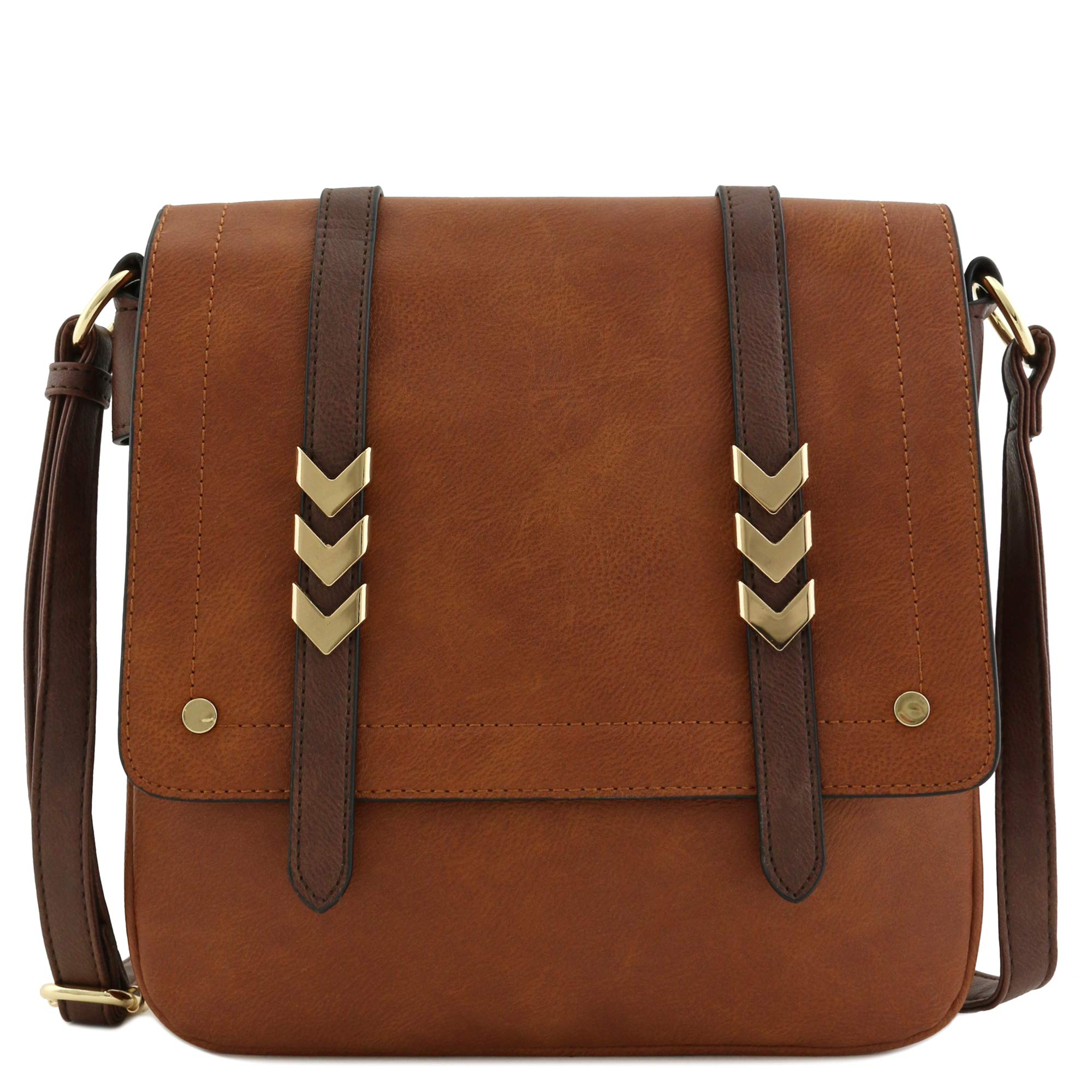 Alyssa Double Compartment Large Crossbody Bag with Colorblock Straps - Stylish Women's Shoulder Purse for Work, Travel & Everyday Use