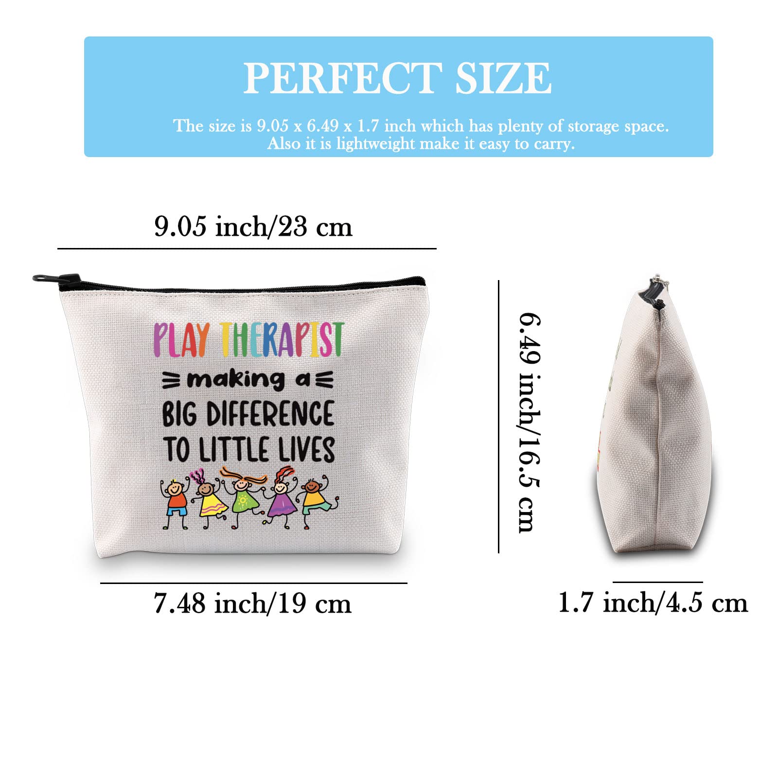 JTOUK Play Therapy Makeup Bag - Perfect Therapist Gift for Play Therapists Making a Difference | Durable Cosmetic Organizer for Counseling Sessions & Professional Use
