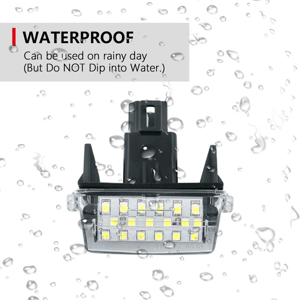 Gempro 2Pcs LED License Plate Light Lamp Assembly for Toyota Camry Yaris Highlander Prius C Avalon - 18SMD Xenon White LED Lights - Bright & Durable Replacement - Perfect for Night Driving & Enhanced Vehicle Appearance