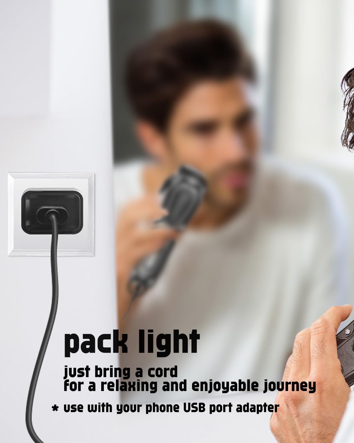Haokry Hair Clippers Replacement Charger for P-8900 - 3.3ft Power Cord, Compatible with Men's Hair Trimmers - Perfect for Home Barbering & Travel Grooming