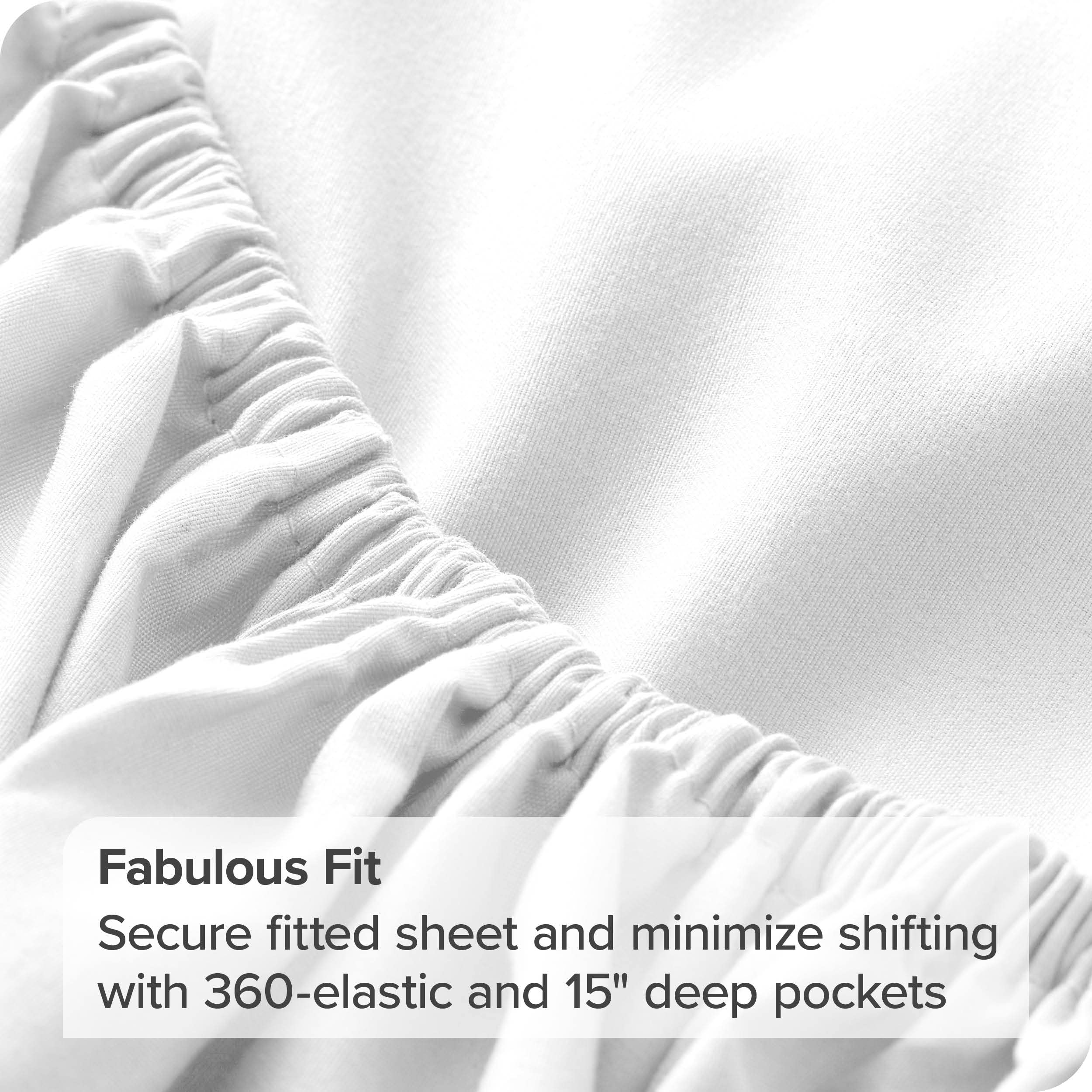 Bare Home 2-Pack Split King Fitted Sheets - 1800 Ultra-Soft Microfiber Deep Pocket Twin XL Bed Sheets (White) - Perfect for Adjustable Beds, Guest Rooms & Luxury Bedding