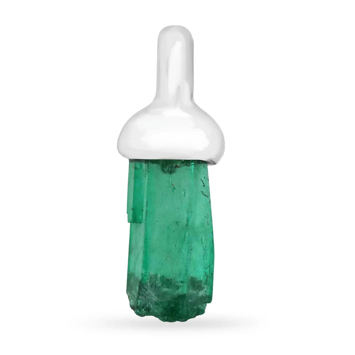 2.10ct Natural Rough Cut Colombian Emerald Crystal Pendant Necklace - Handmade Jewelry for Women, Gift for Her, Perfect for Weddings & Special Occasions