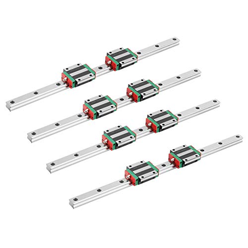 Mssoomm EGW20 CNC Square Linear Guide Rail Kit - 4Pcs 35-inch (889mm) Rails + 8Pcs CA Carriage Slider Blocks - Low Assembly Flange Sliders for 3D Printers, CNC Machines & DIY Projects | Perfect for Precision Motion Systems & Maker Workshops