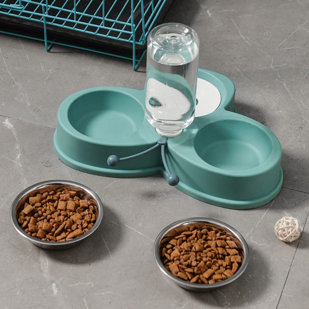 Automatic Pet Feeder & Water Bowl for Dogs and Cats - Double Ceramic Bowls with Neck Protection - Perfect for Home, Travel, and Office Use