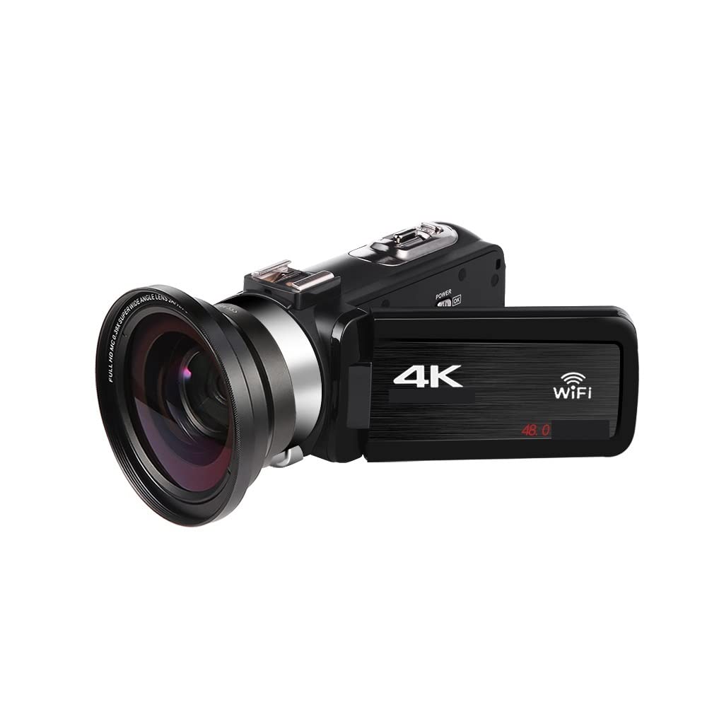 4K 48MP Digital Video Camera - AUBEST Full HD Camcorder with 18X Wide Angle Lens, Time Lapse & Loop Recording for Vlogging, YouTube Streaming (No SD Card Included) - Perfect for Travel, Events, and Content Creation