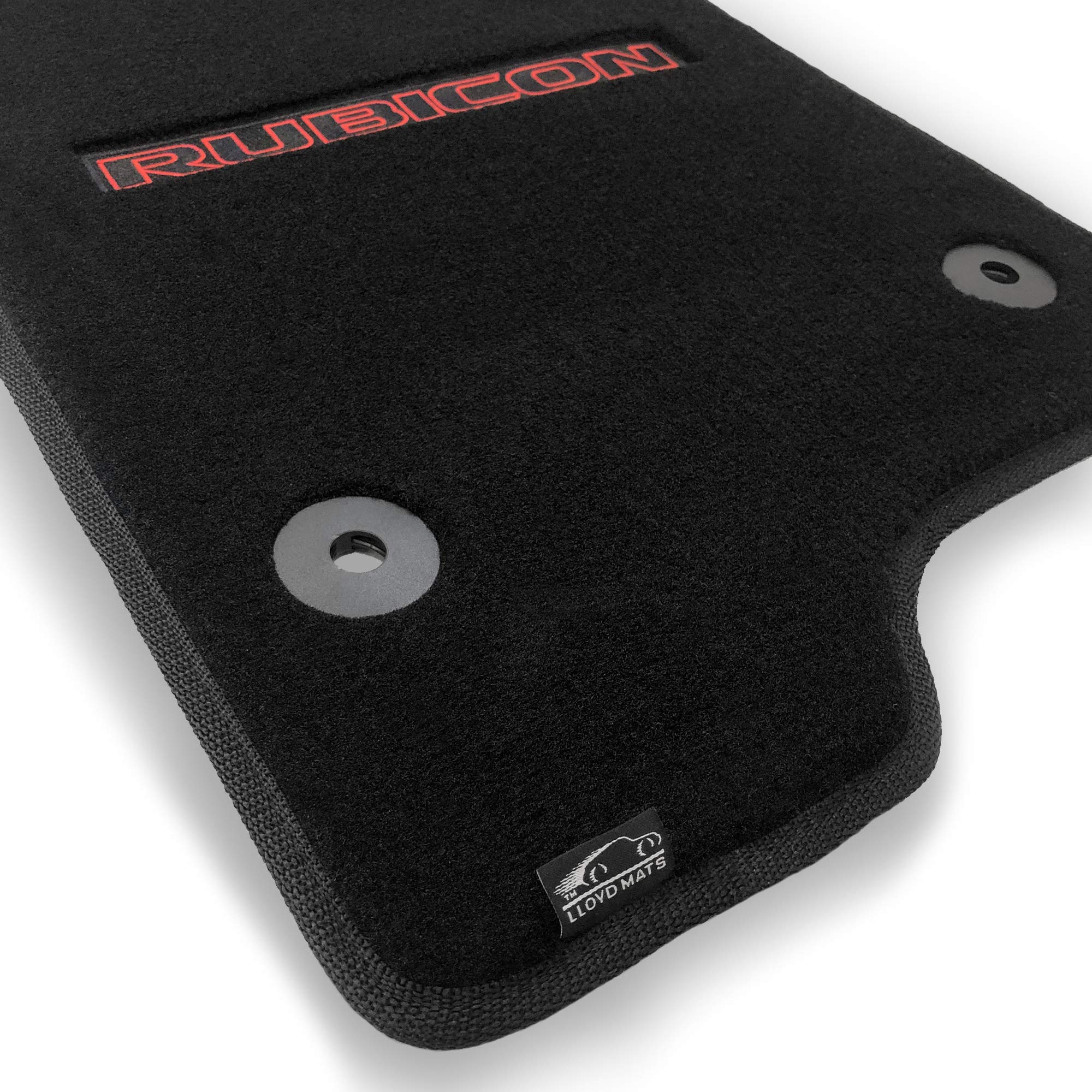 Premium Luxury Custom-Fit Carpeted Floor Mats for Jeep Gladiator 2020-2022 - Black 4-Piece Set with Rubicon Logo | All-Weather Protection & Enhanced Interior Style for Off-Road Adventures & Daily Commutes