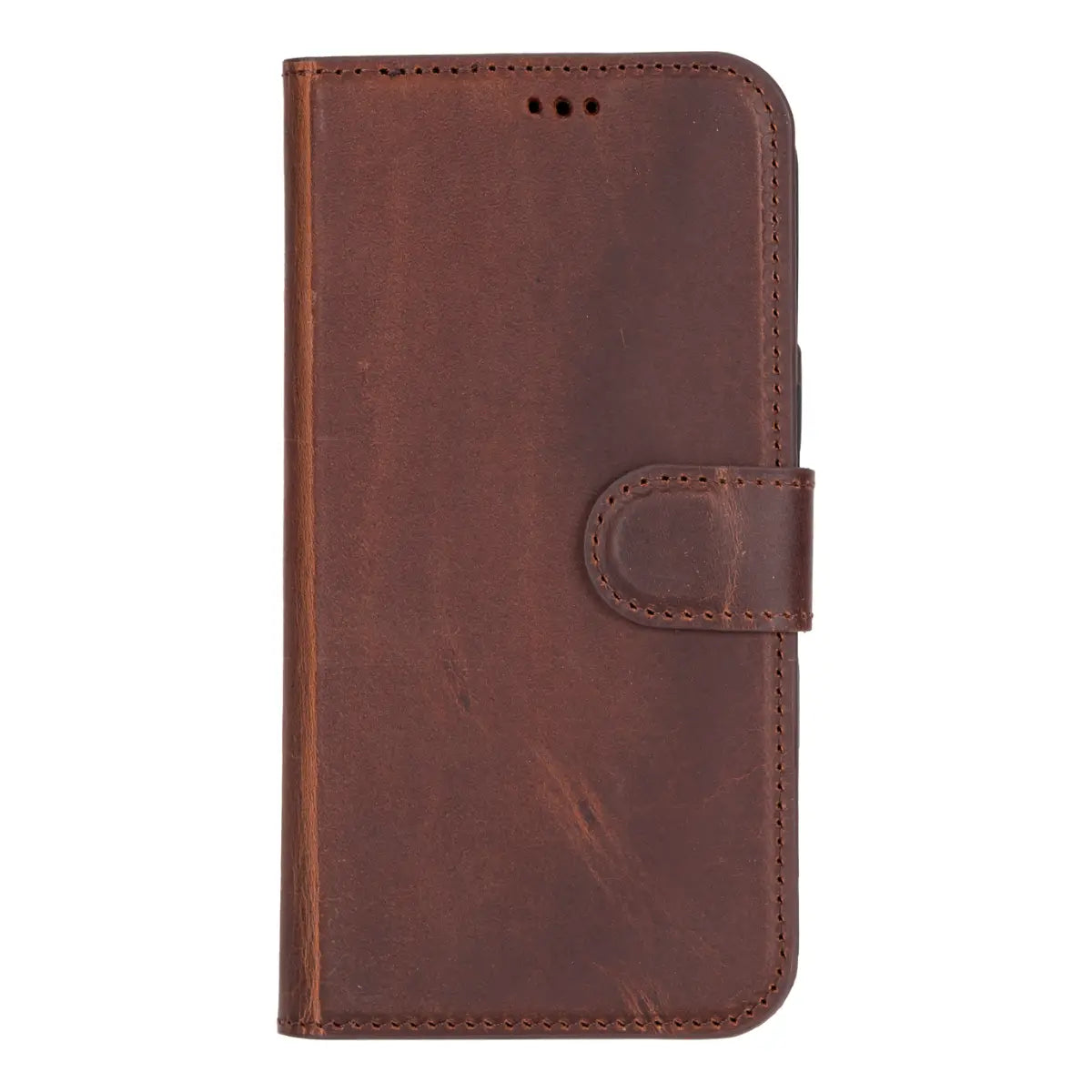 Vintage Brown Distressed Leather Wallet Case for iPhone 16 (6.1-inch) - Slim Protective Phone Cover with Card Slots | Perfect for Everyday Use, Travel & Business