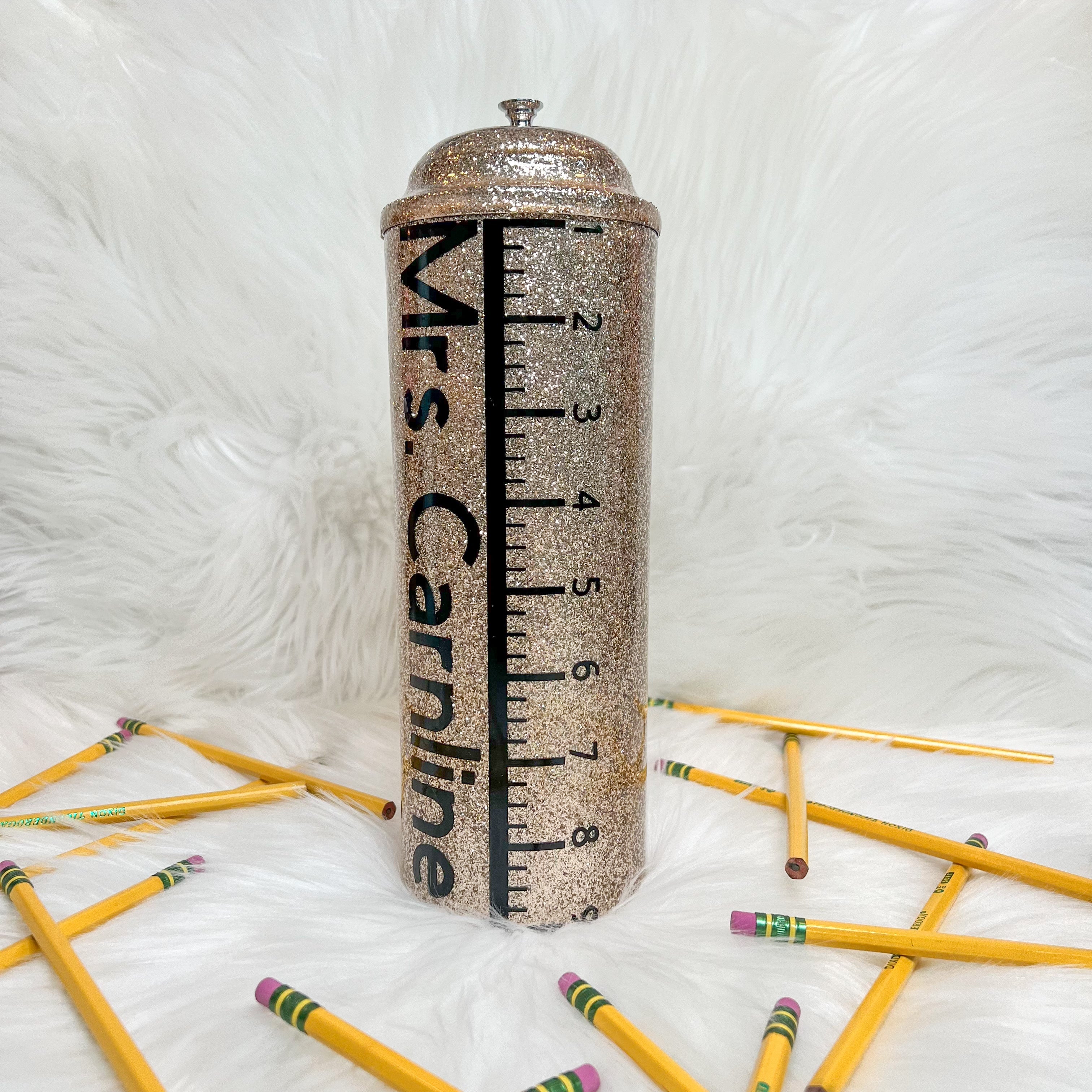 Stainless Steel Ruler with Pencil Holder - 12 Inch Metal Ruler for School, Office & Crafting - Perfect for Students, Artists & DIY Projects