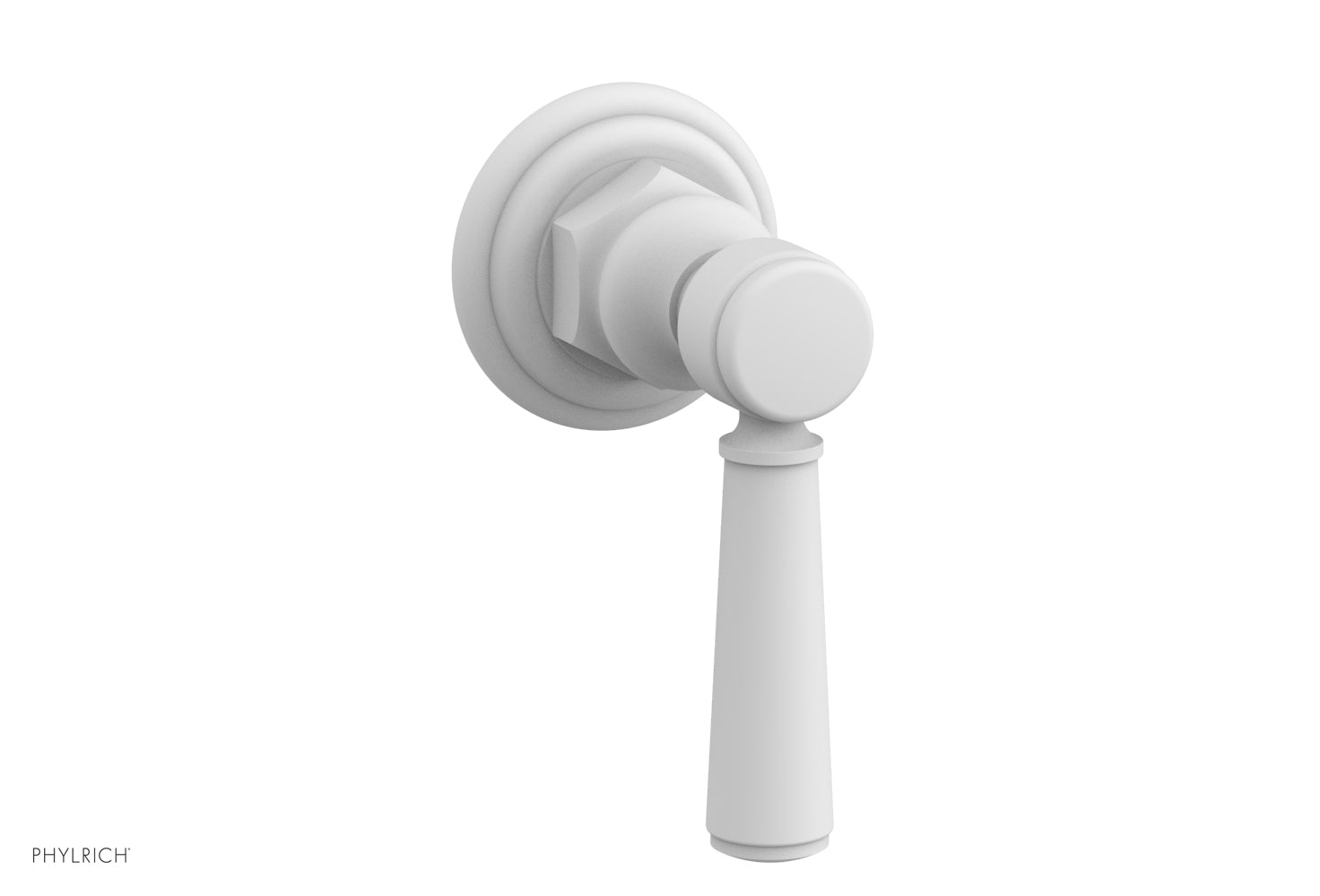 HEX TRADITIONAL/HENRI Volume Control Diverter Valve - Satin White Lever Handle (500-36) for Bathroom & Shower Fixtures