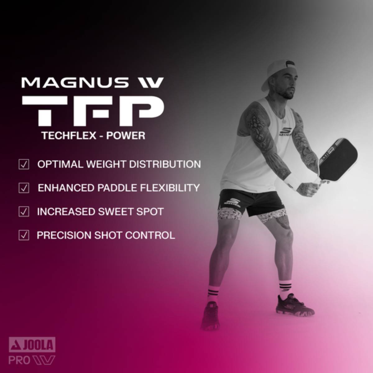 JOOLA Tyson McGuffin Magnus Pro IV Pickleball Paddle - Premium Carbon Fiber Face, Comfort Grip, USA Made - Perfect for Competitive Play & Outdoor Games