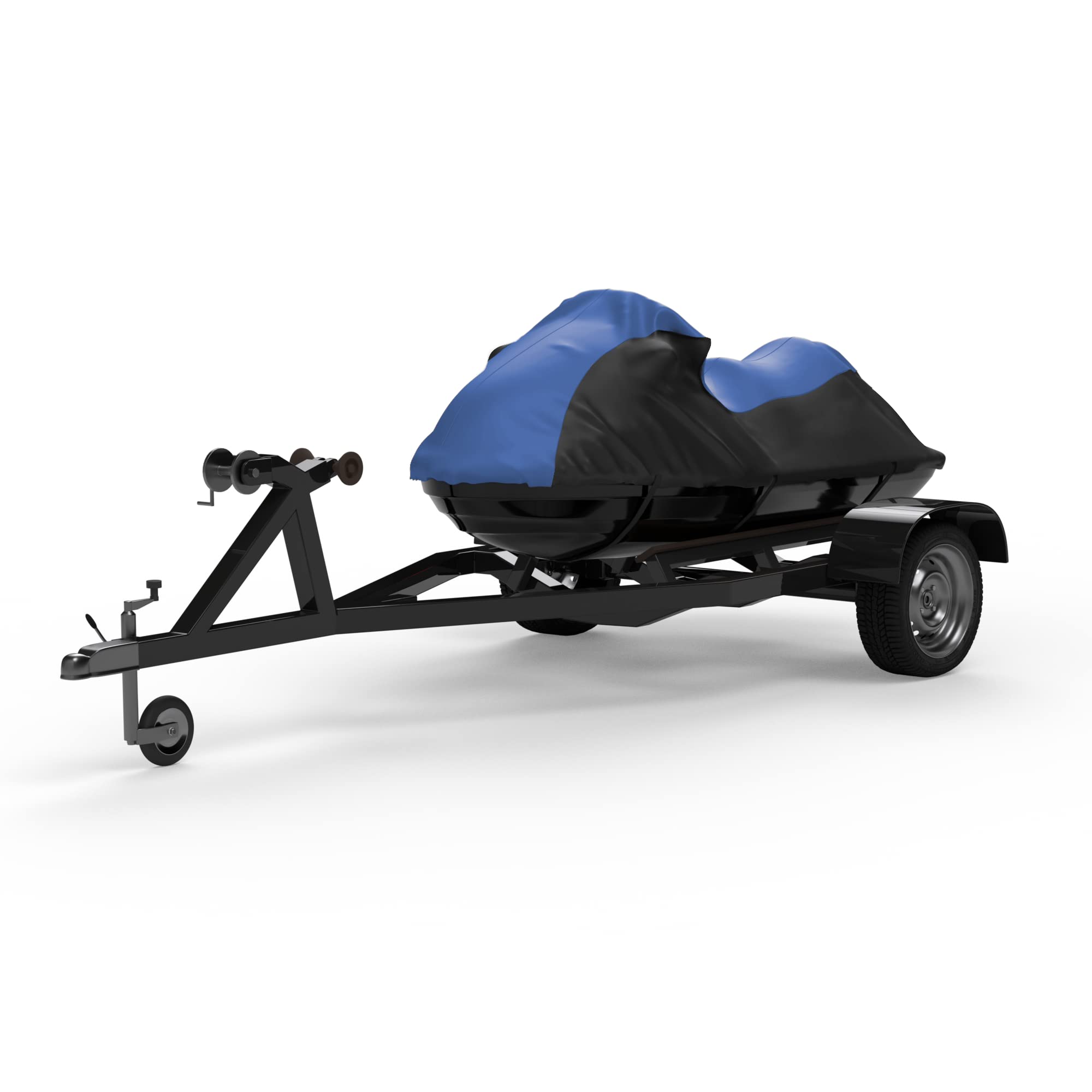 **Weatherproof Jet Ski Cover for 2021 Sea Doo Spark TRIXX 3UP - Heavy-Duty Blue/Black Trailerable Cover - UV, Rain & Dust Protection - Includes Storage Bag & Trailer Straps - Perfect for Outdoor Storage & Transport**