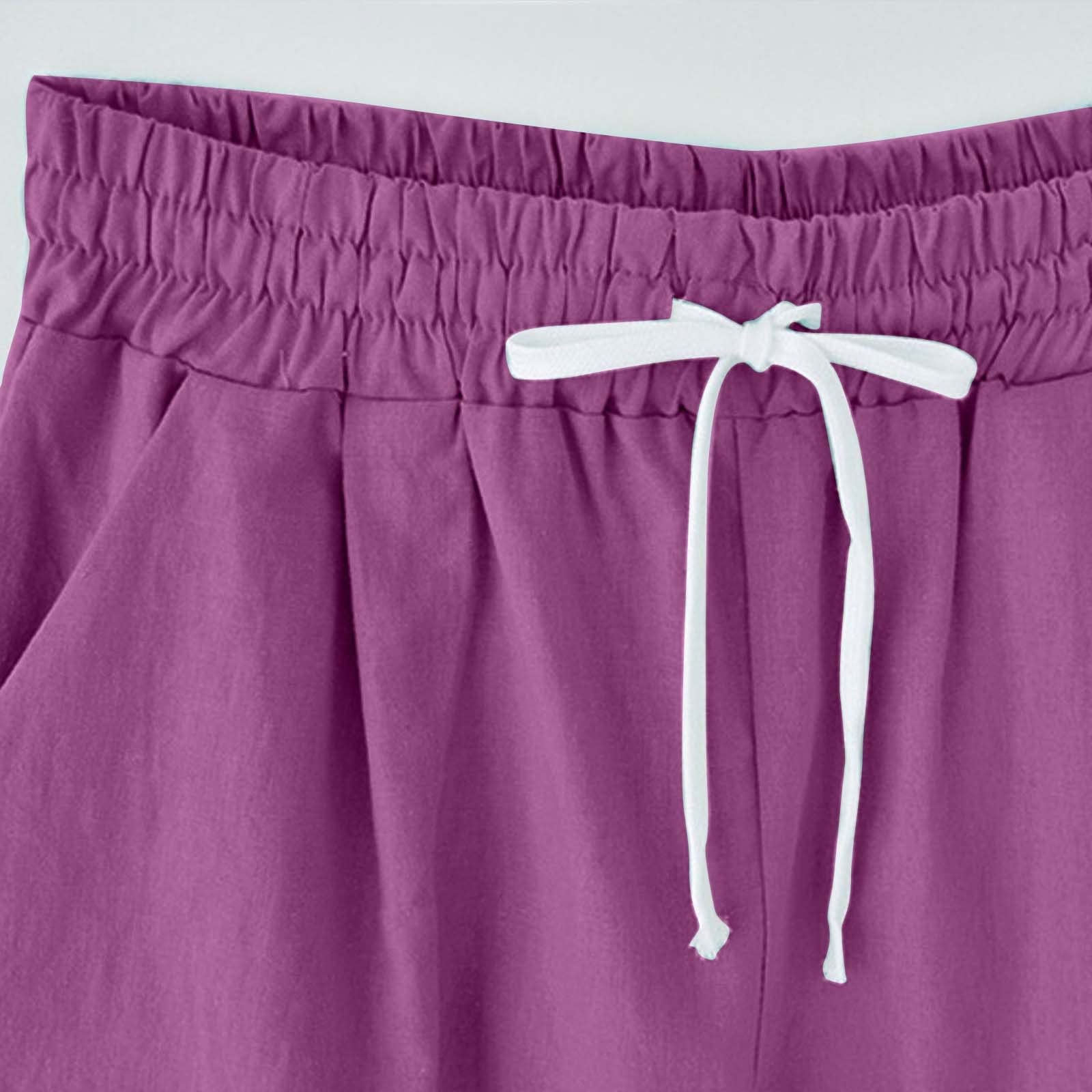AMDBEL Women's High Waisted Cotton Bermuda Shorts - Summer Lounge & Exercise