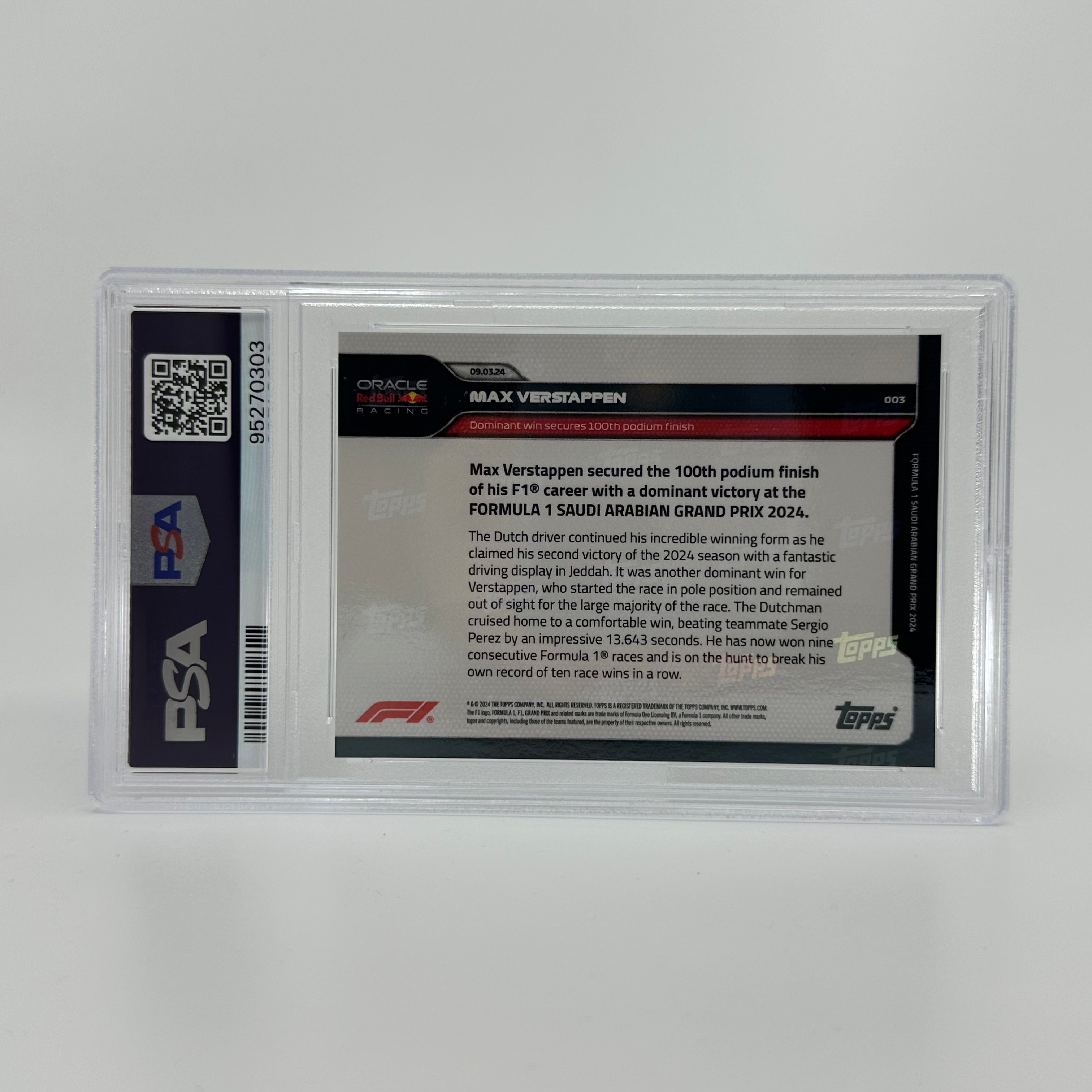 PSA 10 Graded 2006 Topps Chrome Max Verstappen #3 Blue Parallel - Rare F1 Racing Card for Collectors & Fans, Perfect for Display & Investment