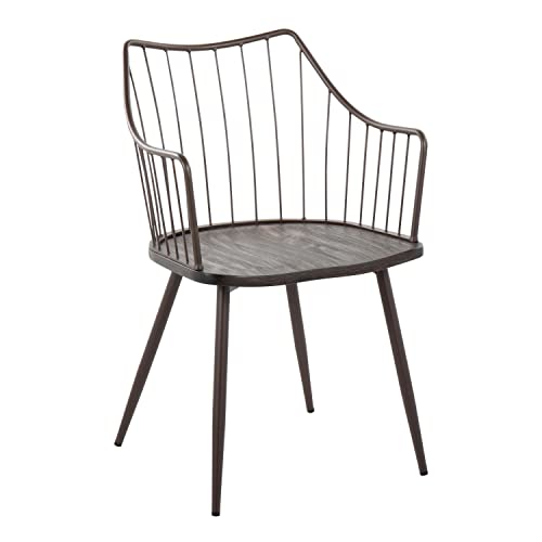 Brown Metal, Dark Walnut Wood