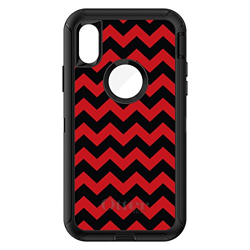 Black Red Chevron Stripes On Black Case