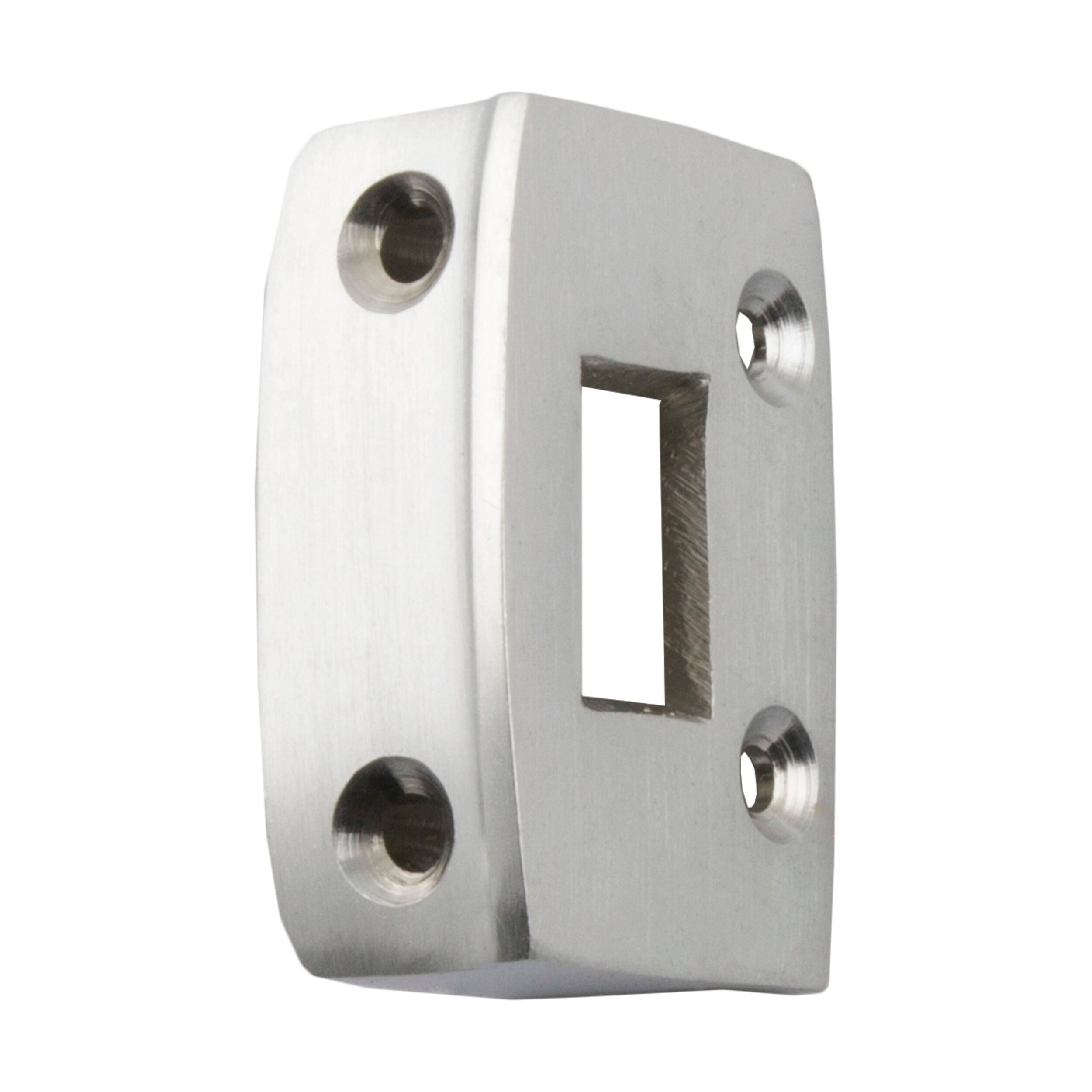 2068 Screen Door Latch Box Keeper - Satin Chrome Finish - 43mm x 28mm - Secure & Durable Door Hardware for Home, Patio & Screen Doors