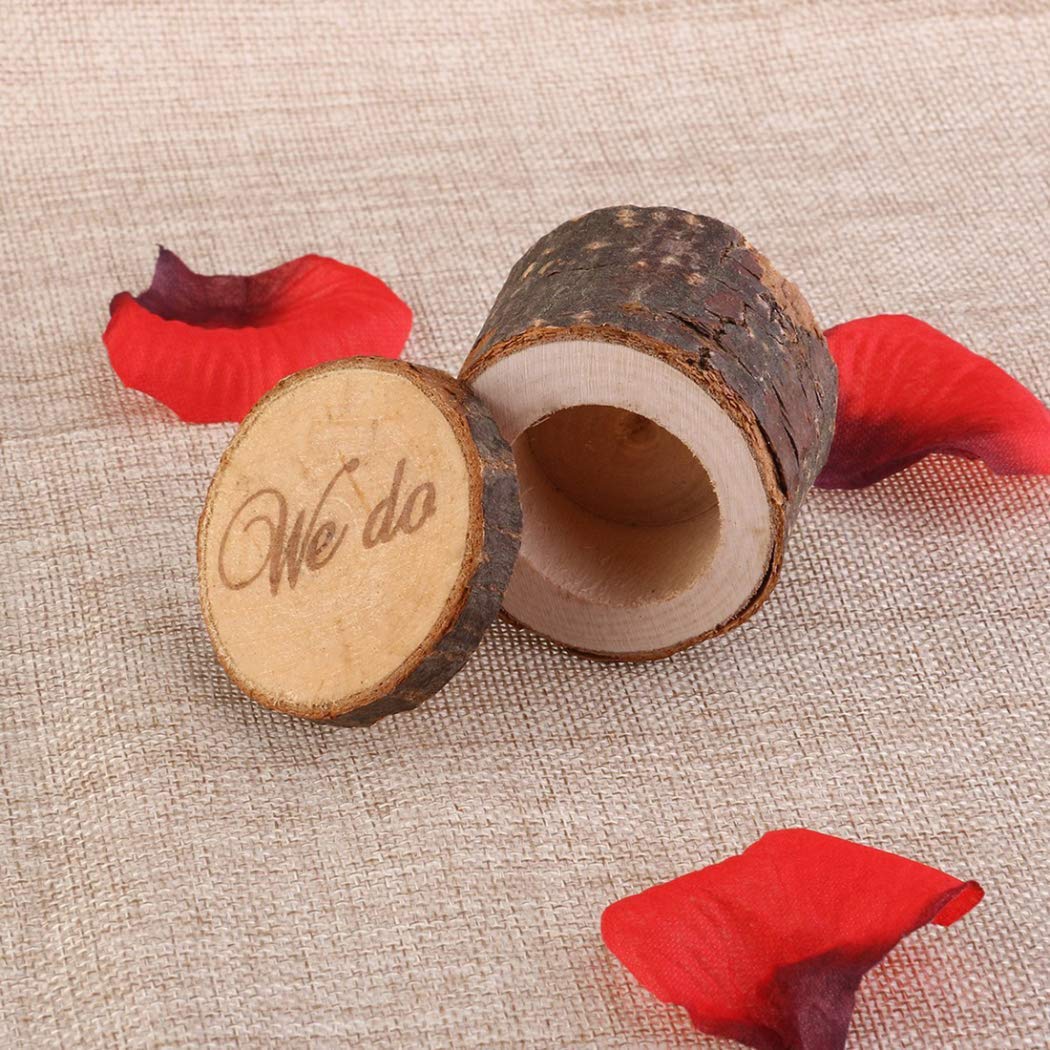Elegant Rustic Wooden Wedding Ring Box - 'We Do' & 'I Do' Engraved - Perfect for Ring Bearers, Ceremonies & Proposal Moments