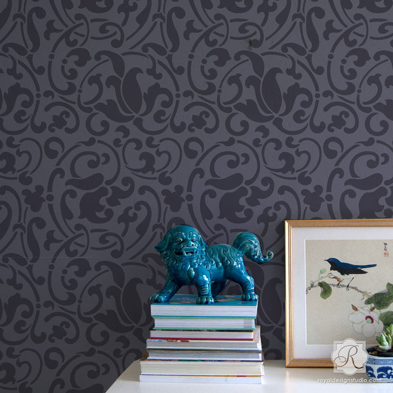 Jameela Vine Moroccan Wall Stencil - DIY Home Decor, Arabic Pattern Template for Painting, Wall Art, and Furniture Upcycling | Perfect for Living Room, Bedroom, and Boho Style Interiors